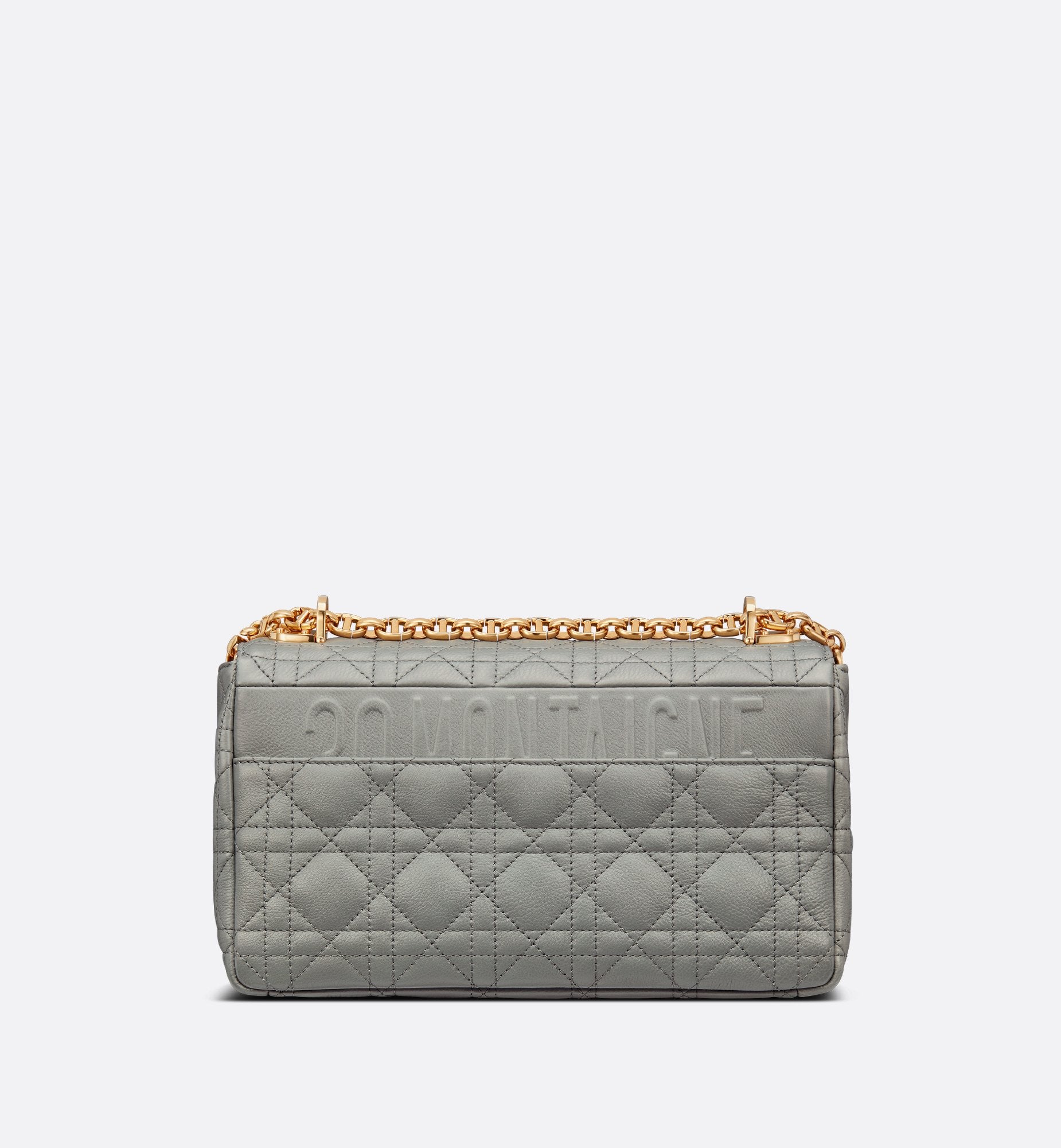 Medium Dior Caro Bag Stone Gray Cannage Supple Calfskin And Lambskin