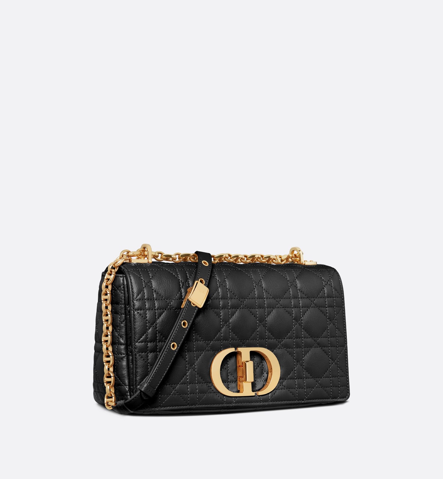 Medium Dior Caro Bag Black Cannage Supple Calfskin And Lambskin