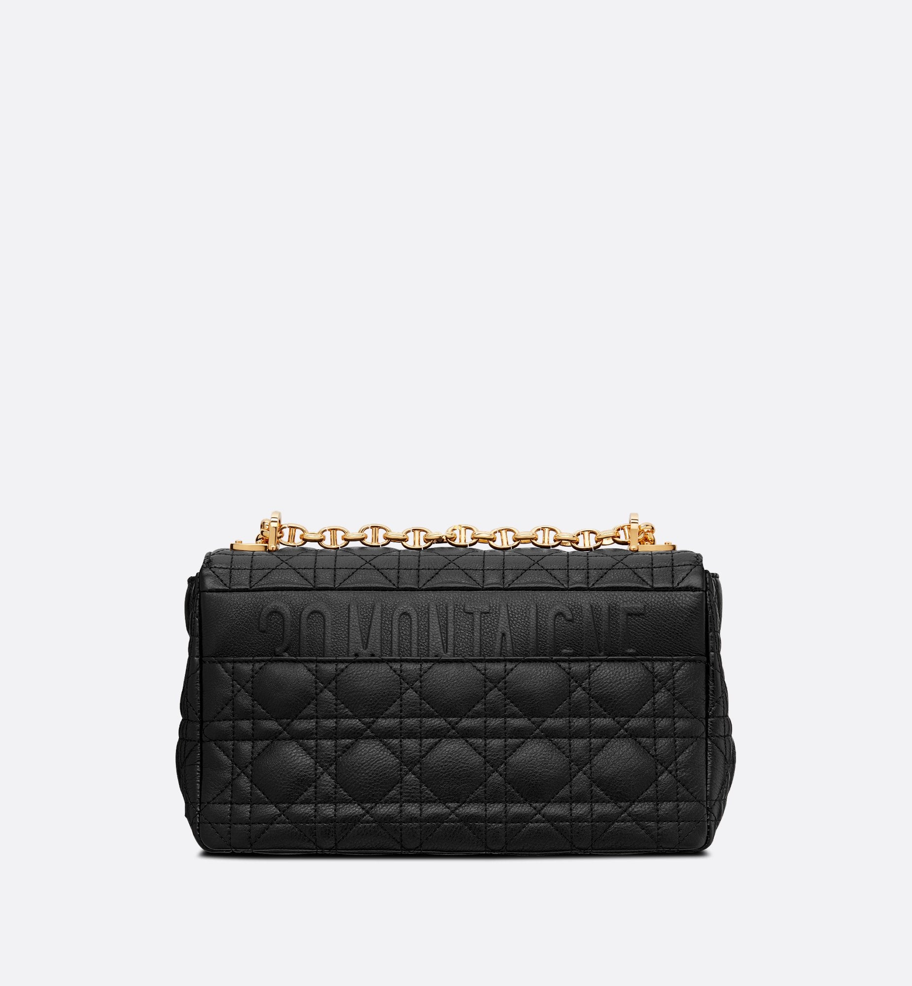 Medium Dior Caro Bag Black Cannage Supple Calfskin And Lambskin