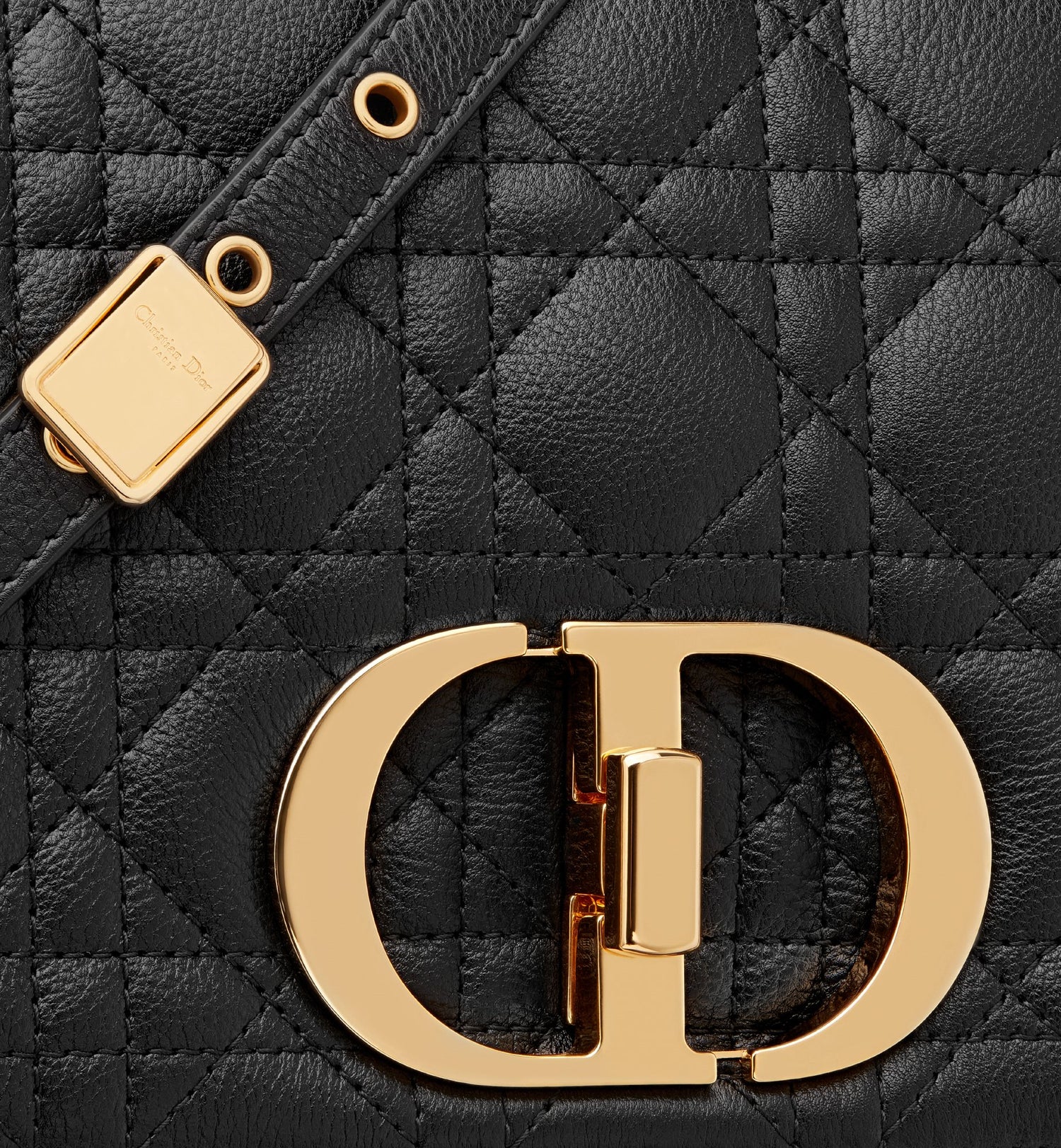 Medium Dior Caro Bag Black Cannage Supple Calfskin And Lambskin