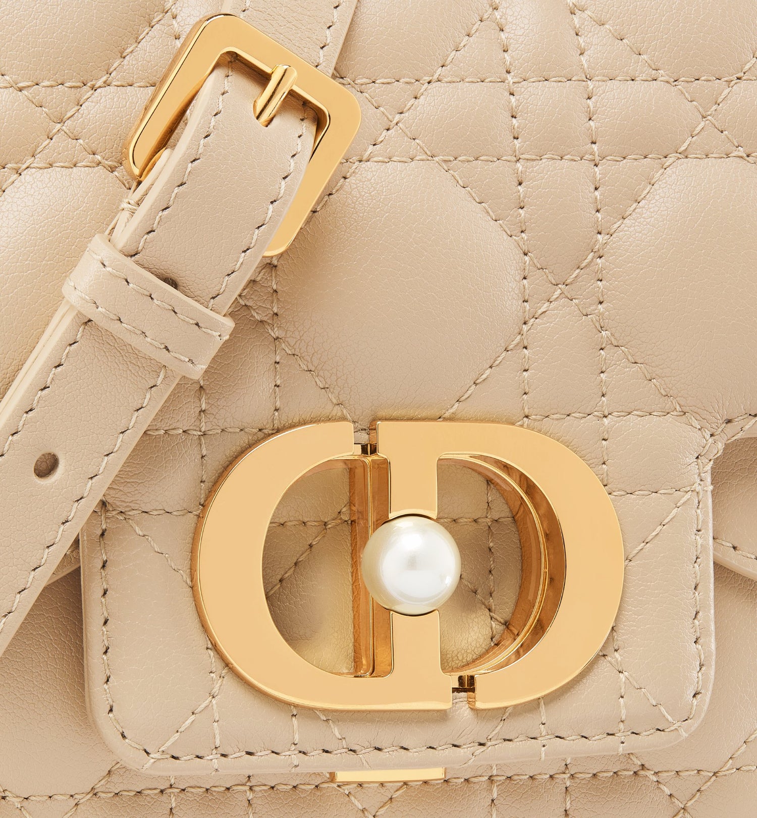 Small Dior Jolie Top Handle Bag Powder Beige Cannage Calfskin