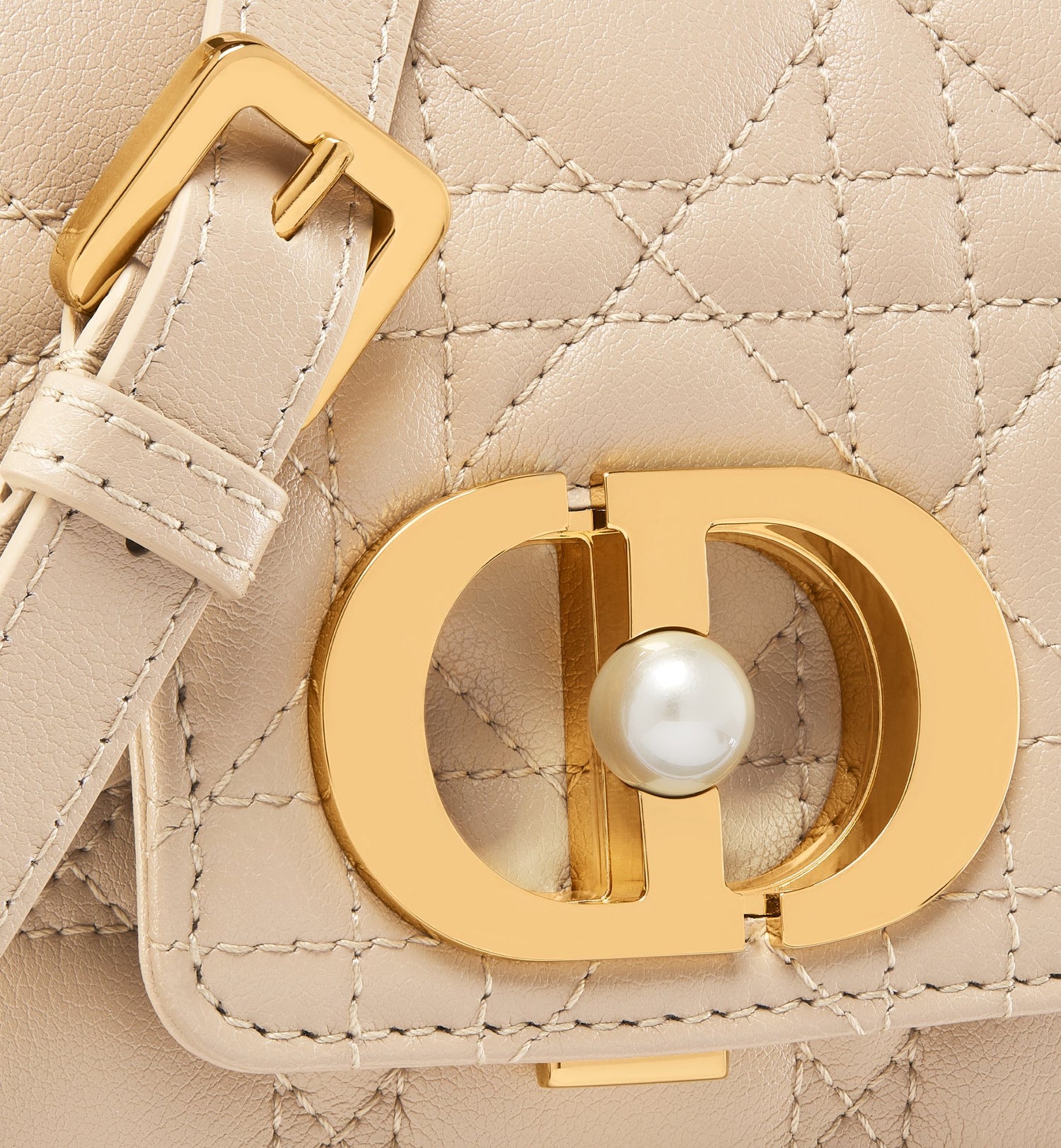 Mini Dior Jolie Top Handle Bag Powder Beige Cannage Calfskin