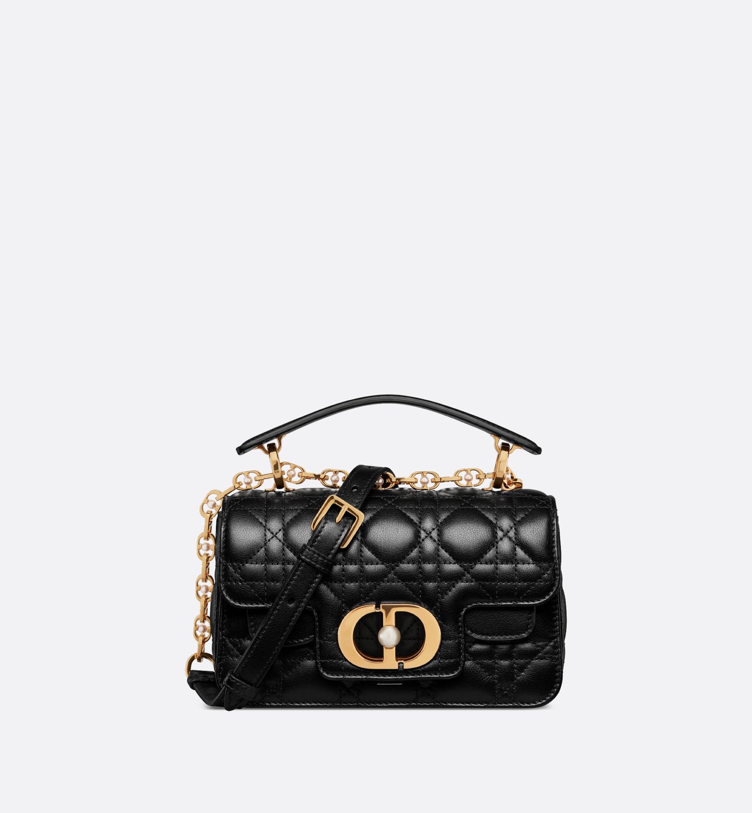 Mini Dior Jolie Top Handle Bag Black Cannage Calfskin