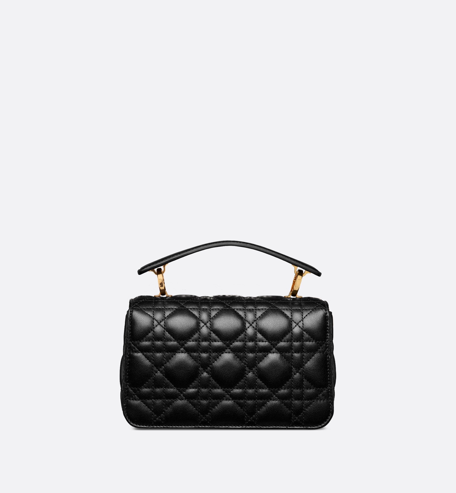 Mini Dior Jolie Top Handle Bag Black Cannage Calfskin