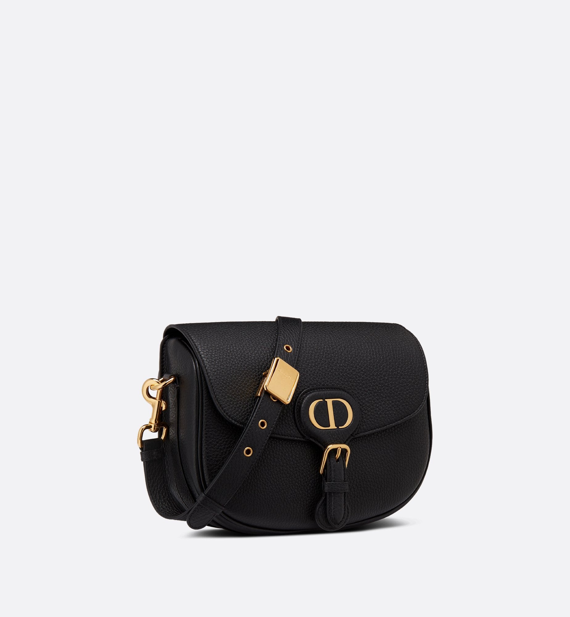 Medium Dior Bobby Bag Black Grained Calfskin