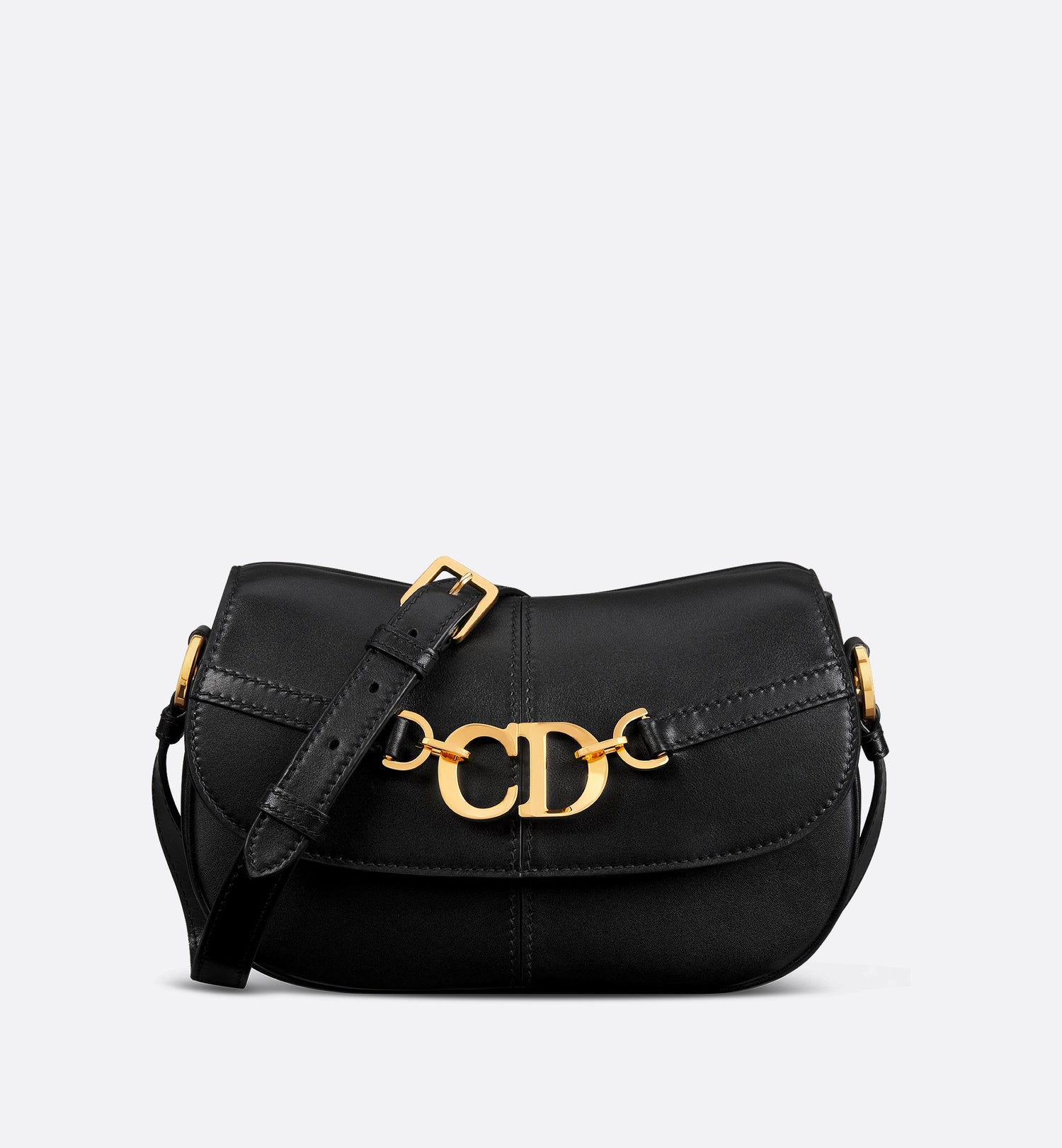 Small Cd Besace Bag Black Calfskin