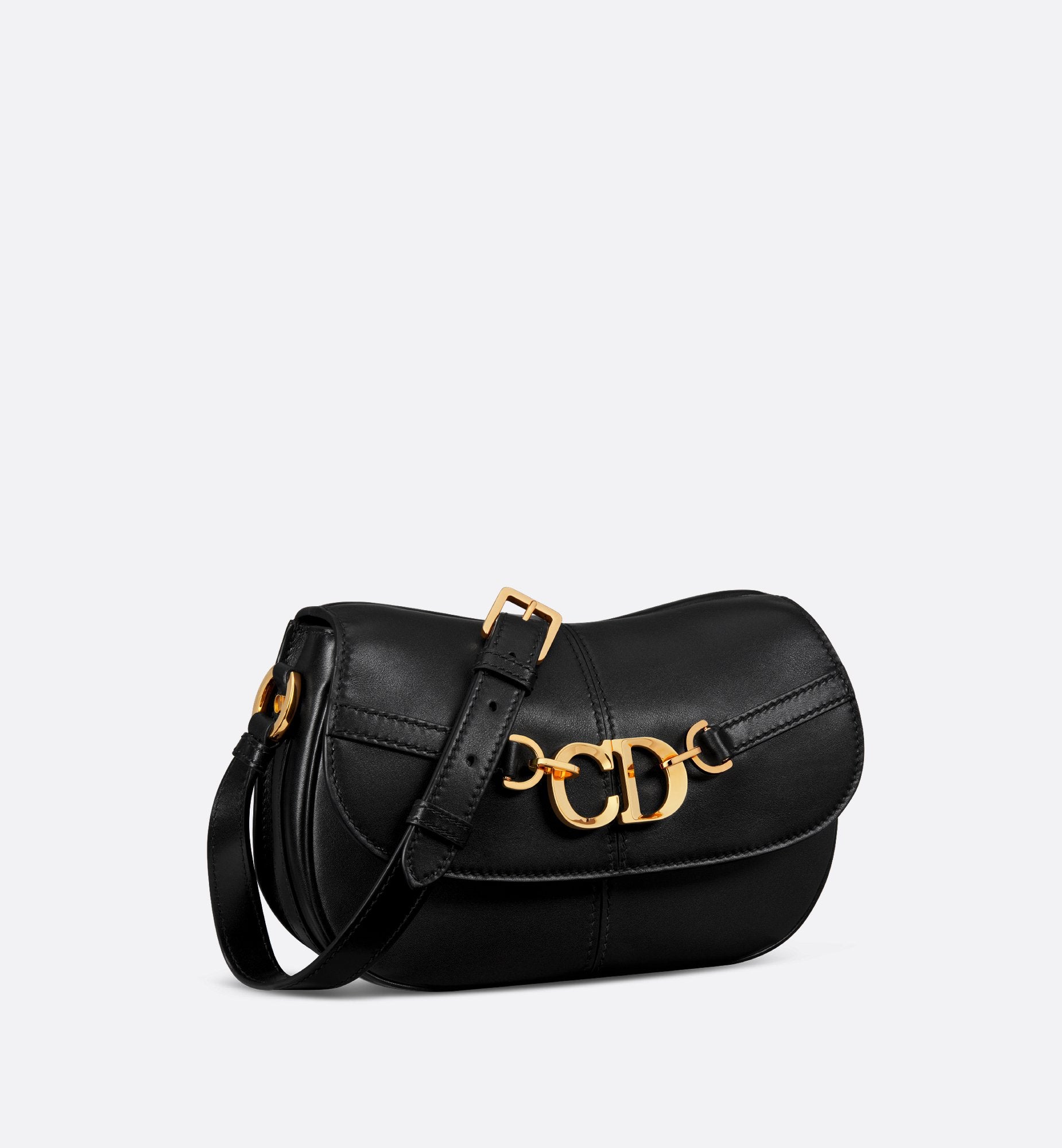 Small Cd Besace Bag Black Calfskin