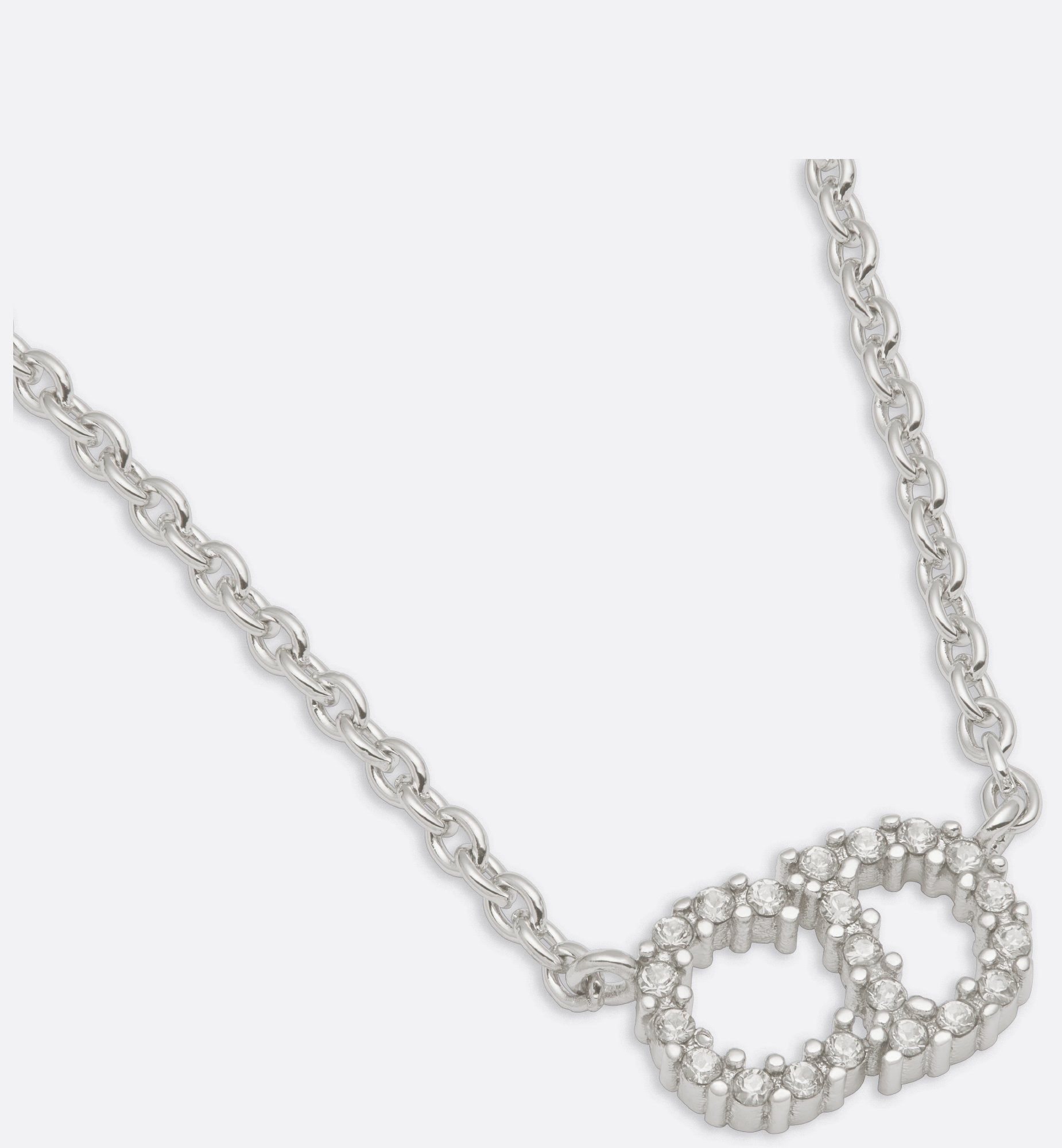 Clair D Lune Necklace Silver Finish Metal With White Crystals