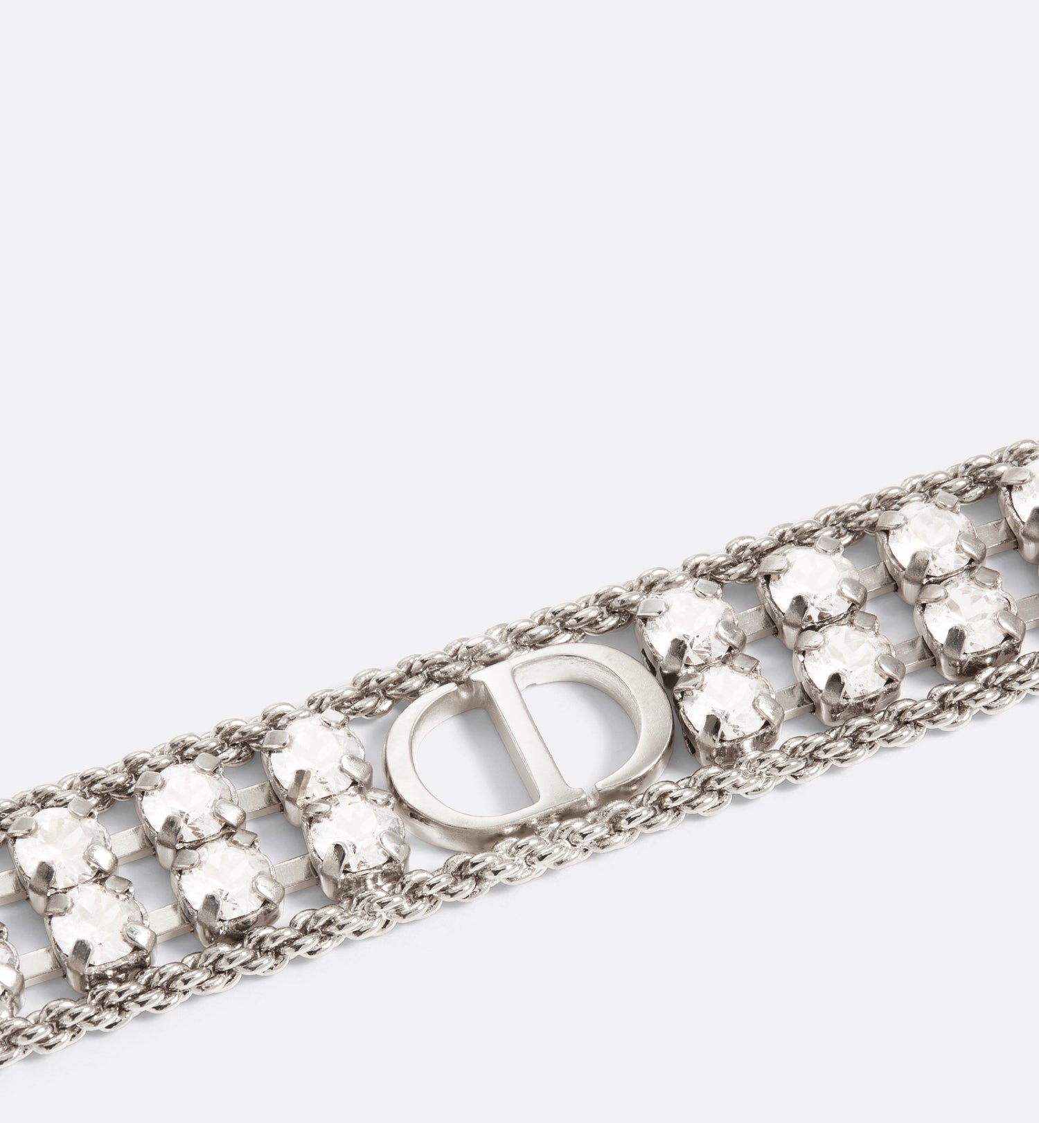 Sparkle Choker Palladium Finish Metal And Silver-Tone Crystals