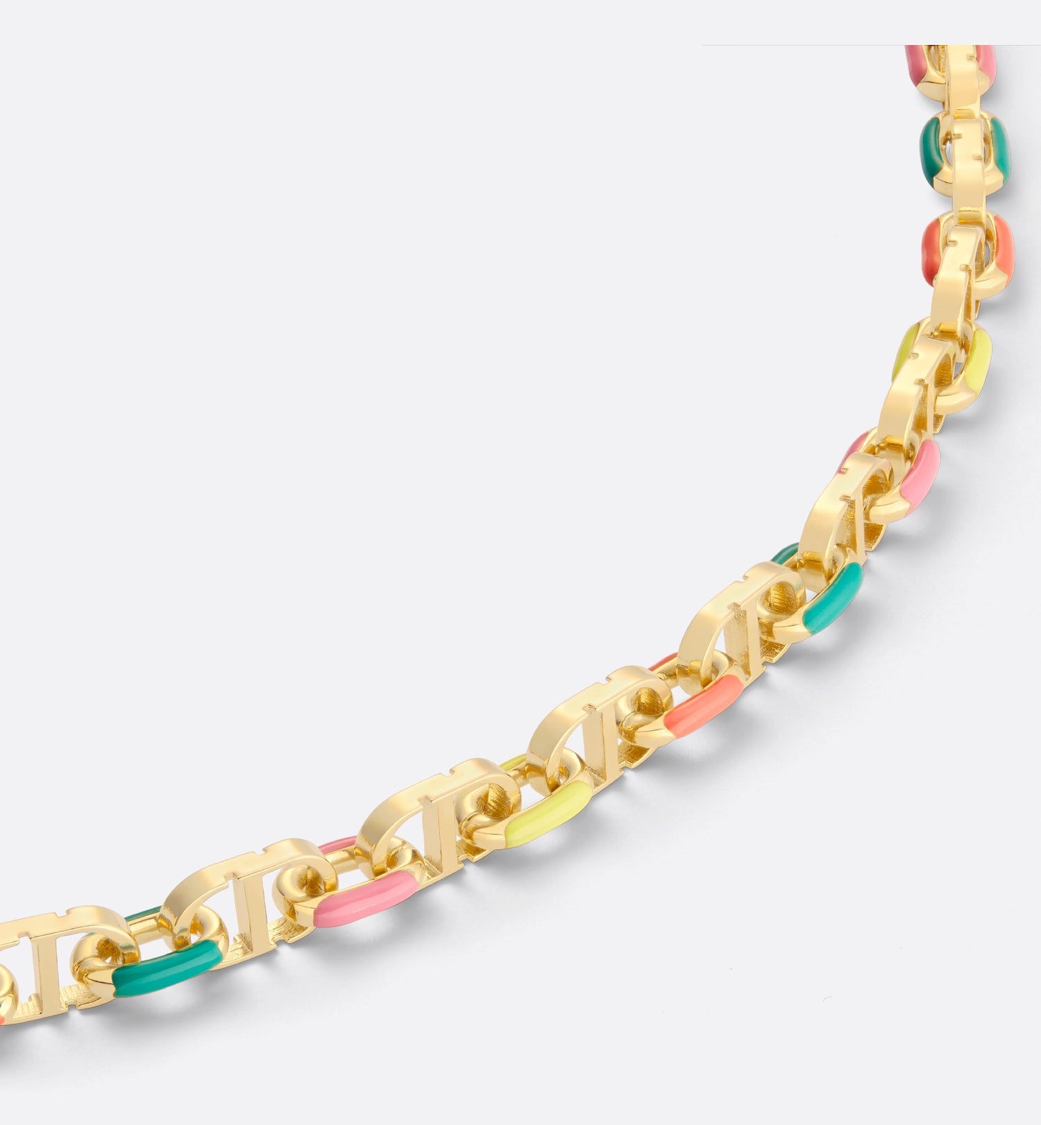 Petit Cd Necklace Gold Finish Metal And Multicolor Lacquer