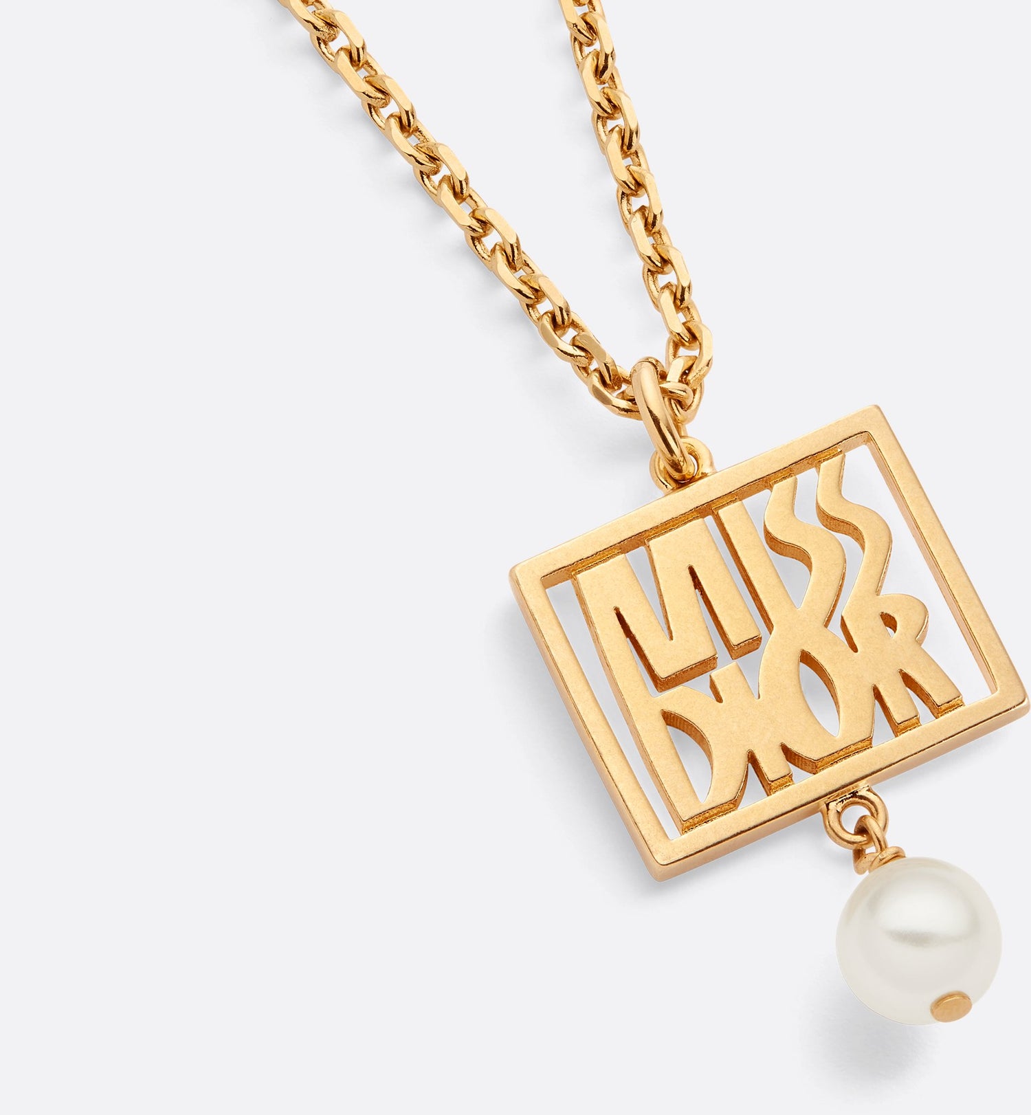 Miss Dior Necklace Gold Finish Metal And A White Resin Pearl