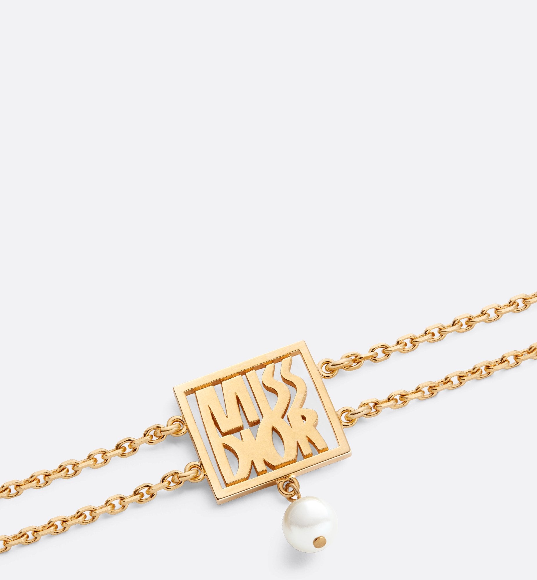 Miss Dior Choker Gold Finish Metal And A White Resin Pearl