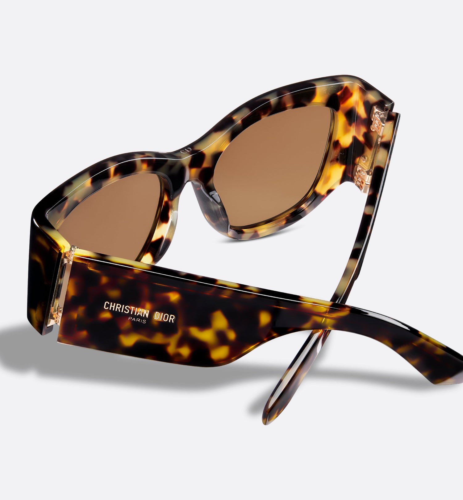 Diornuit S1I Brown And Honey Tortoiseshell Effect Square Sunglasses