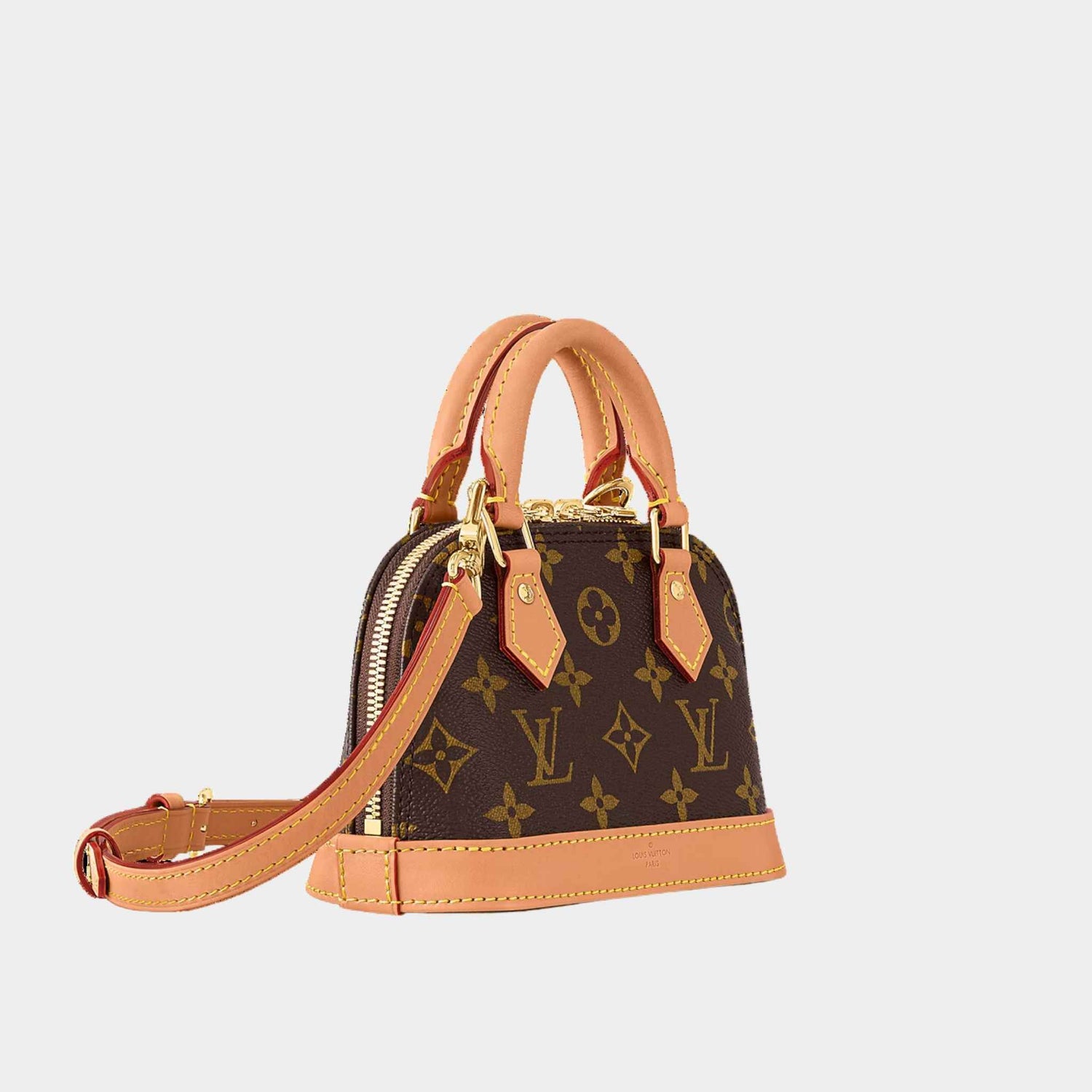 Nano AlmaHandbag Signature Monogram Louis Vuitton Side View