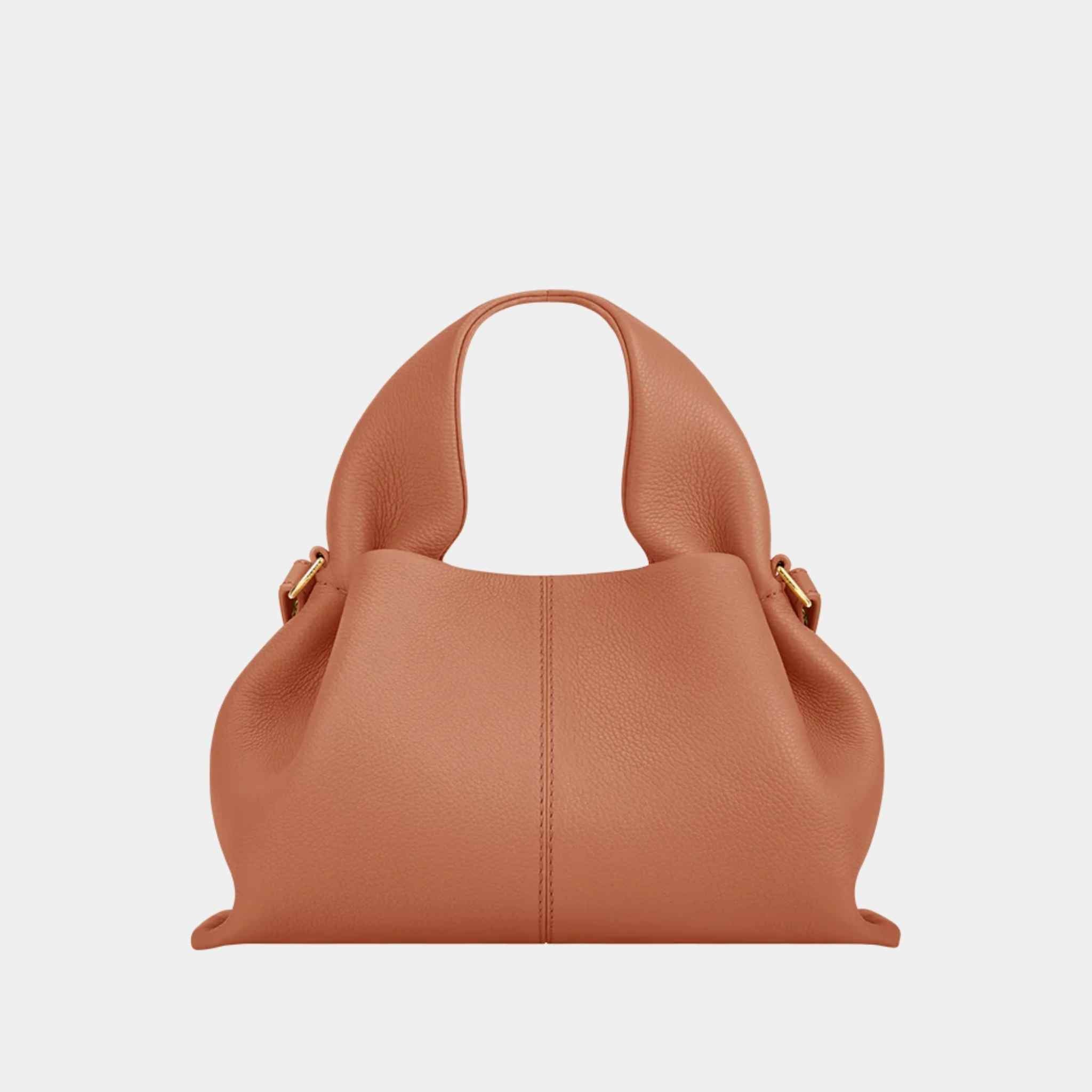 Polene Numero Neuf Mini Handbag Textured Peach Front
