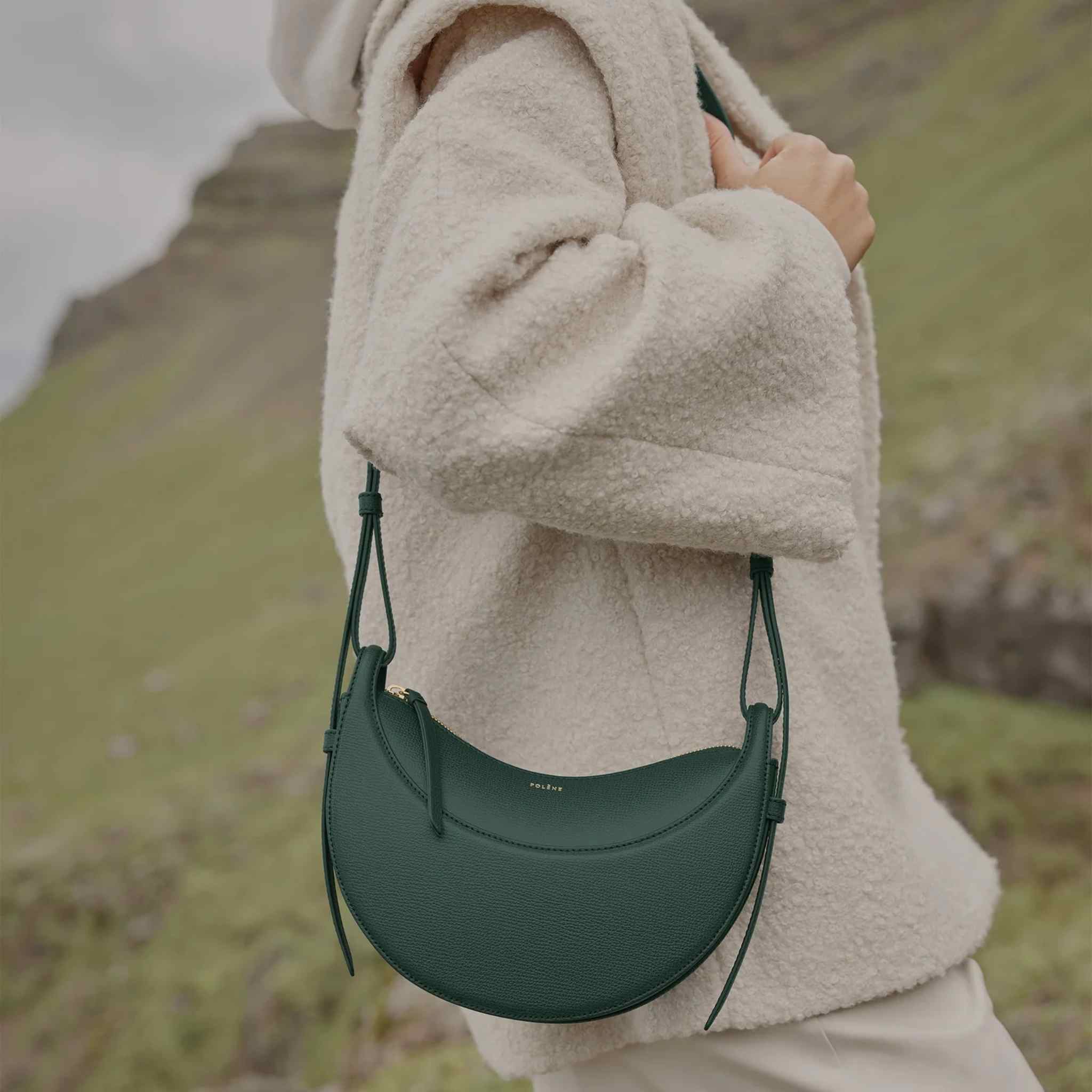 Polene Numero Dix Edition Handbag Edition Vert Graine, Side Model
