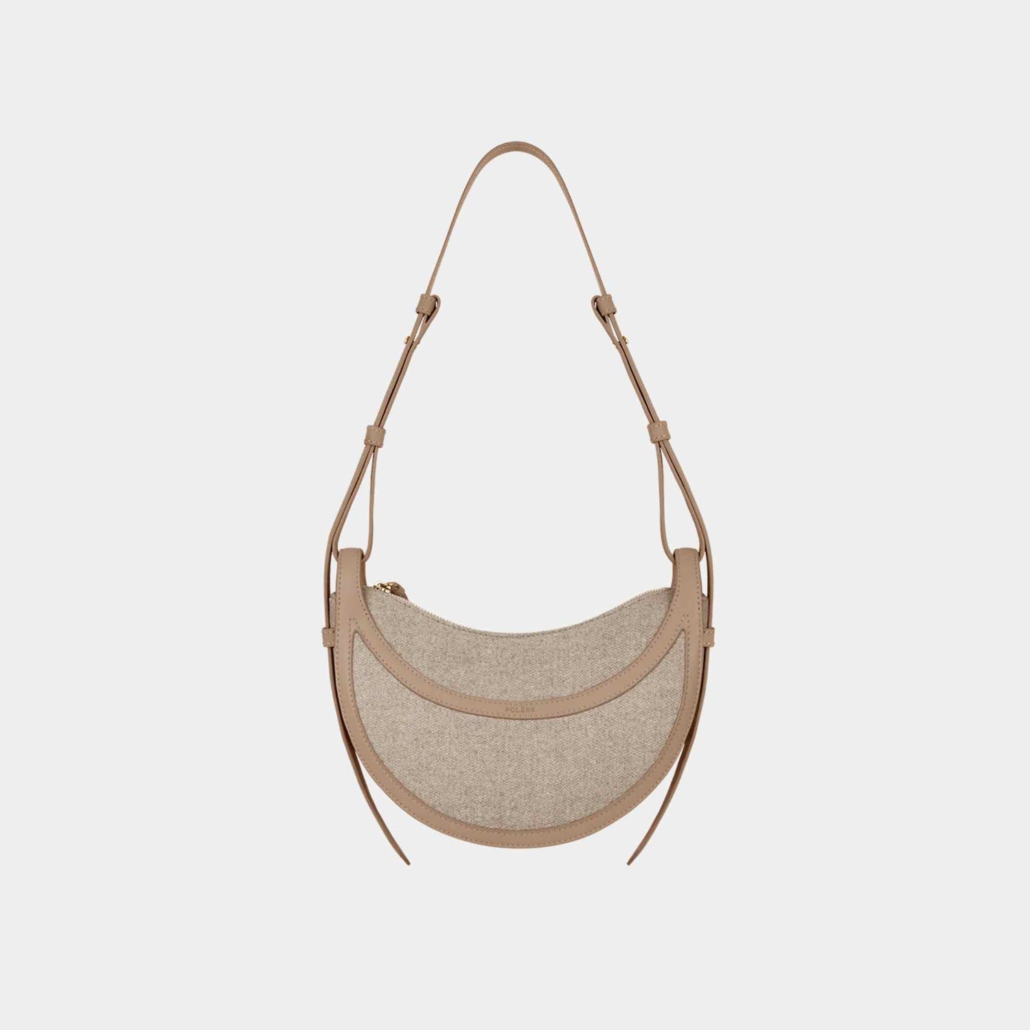 Polene Numero Dix Edition Handbag Tisse Duo Taupe, Front view