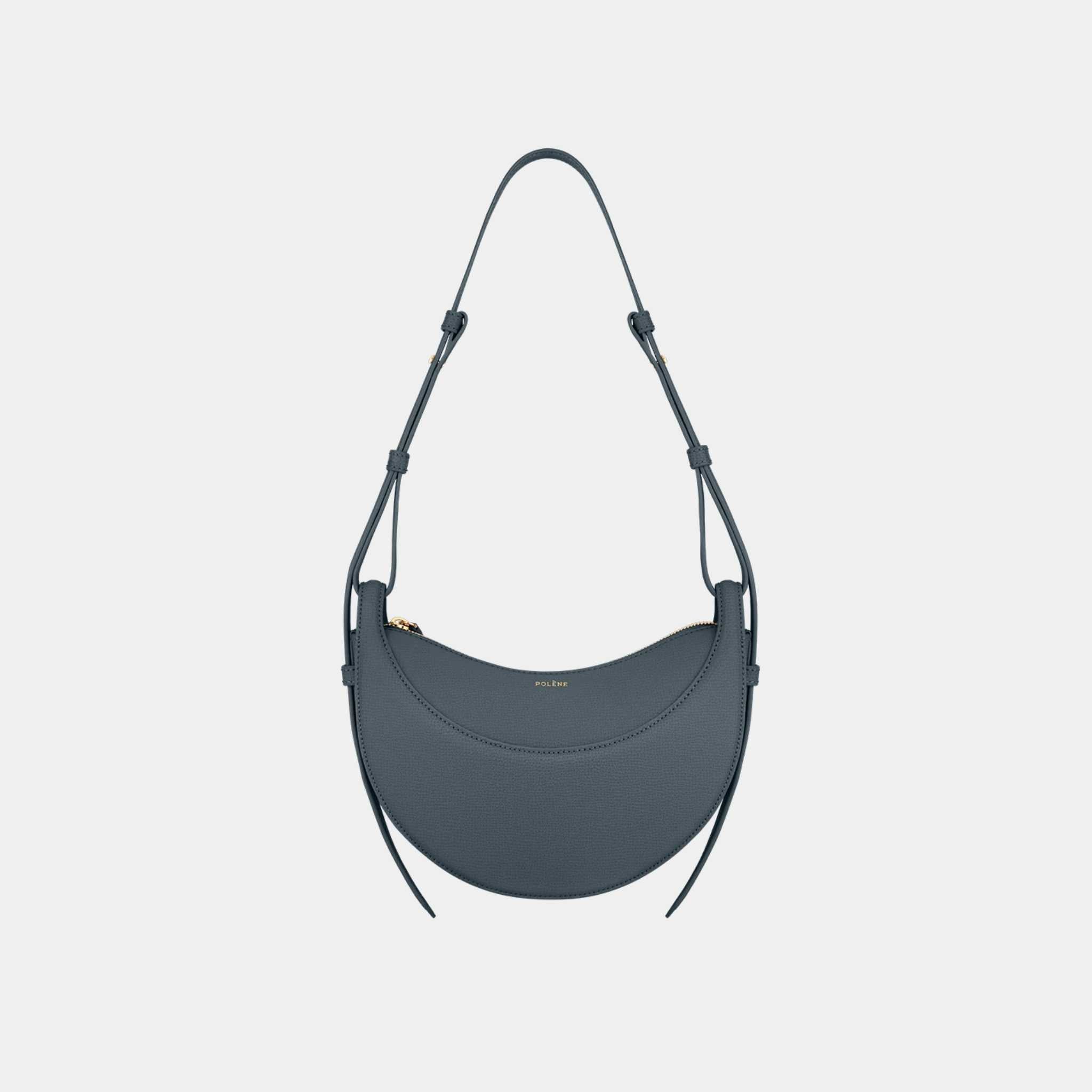 Polene Numero Dix Edition Handbag Edition Blue Minuit Graine, Front View
