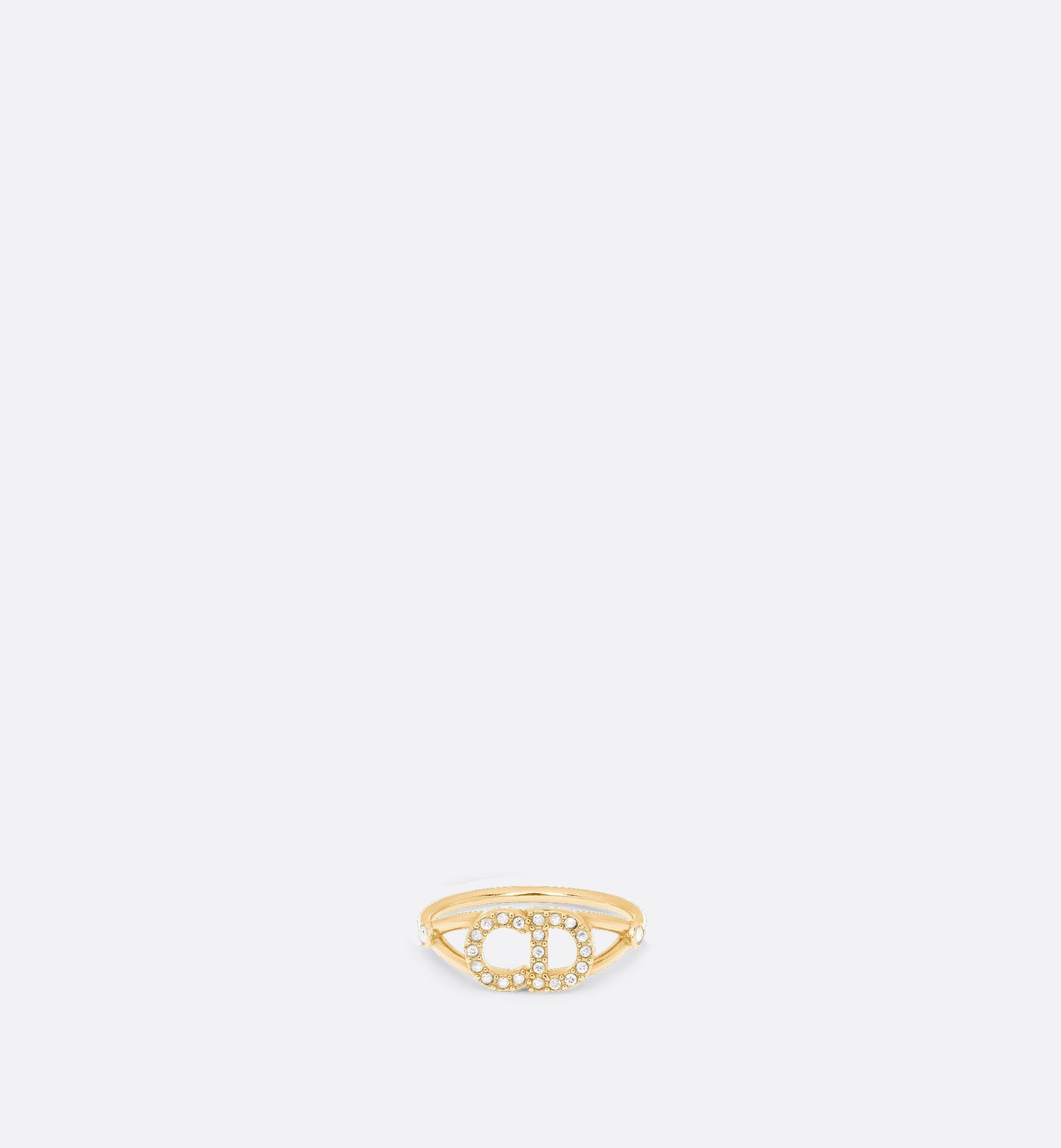 Clair D Lune Ring Gold Finish Metal And White Crystals