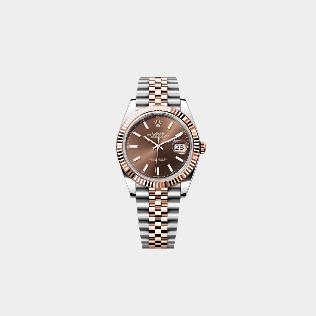 Rolex Datejust 41 Two Tone Rose Gold with Chocolate Diamond Dial