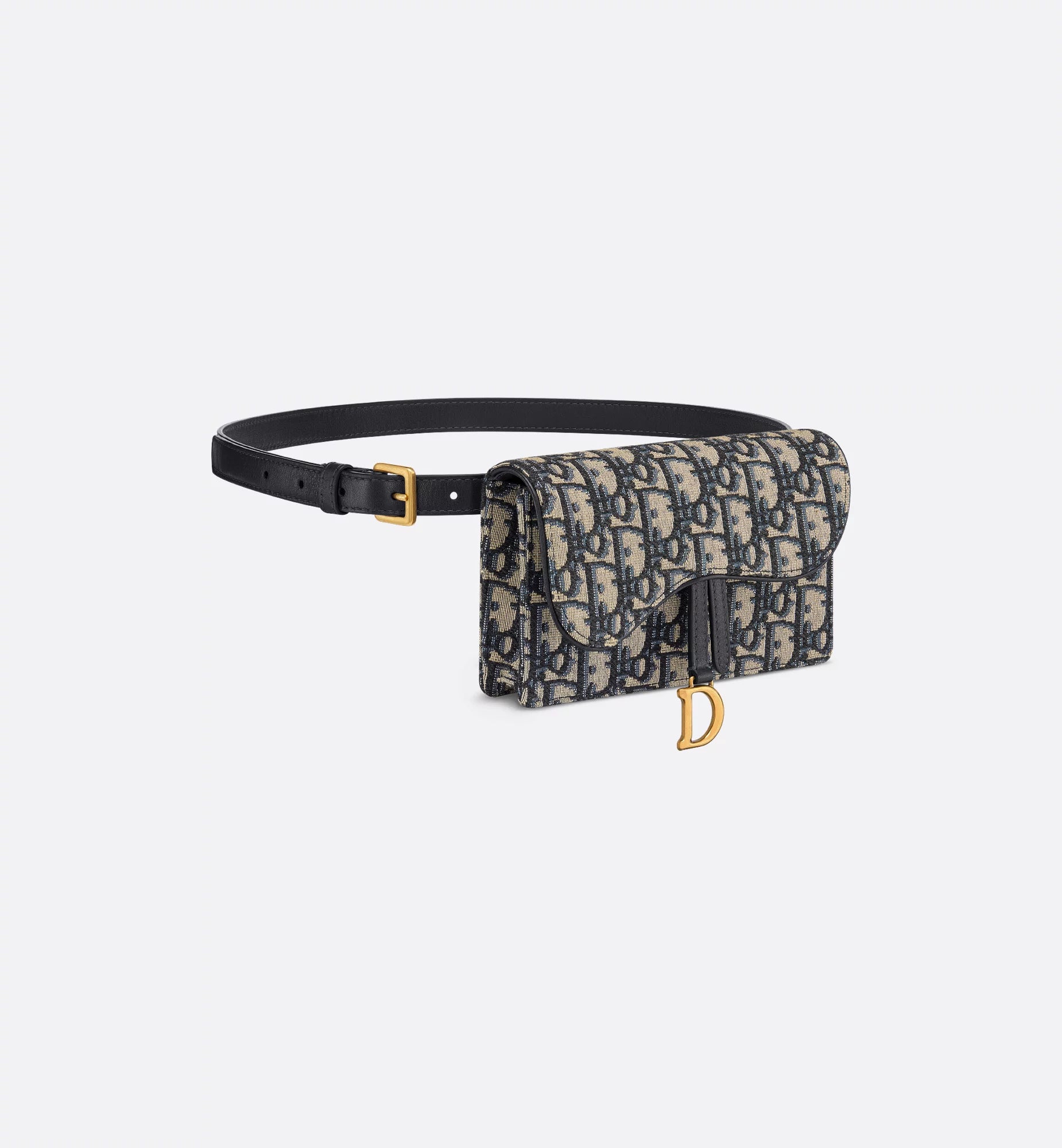 Saddle Belt Pouch Blue Dior Oblique Jacquard