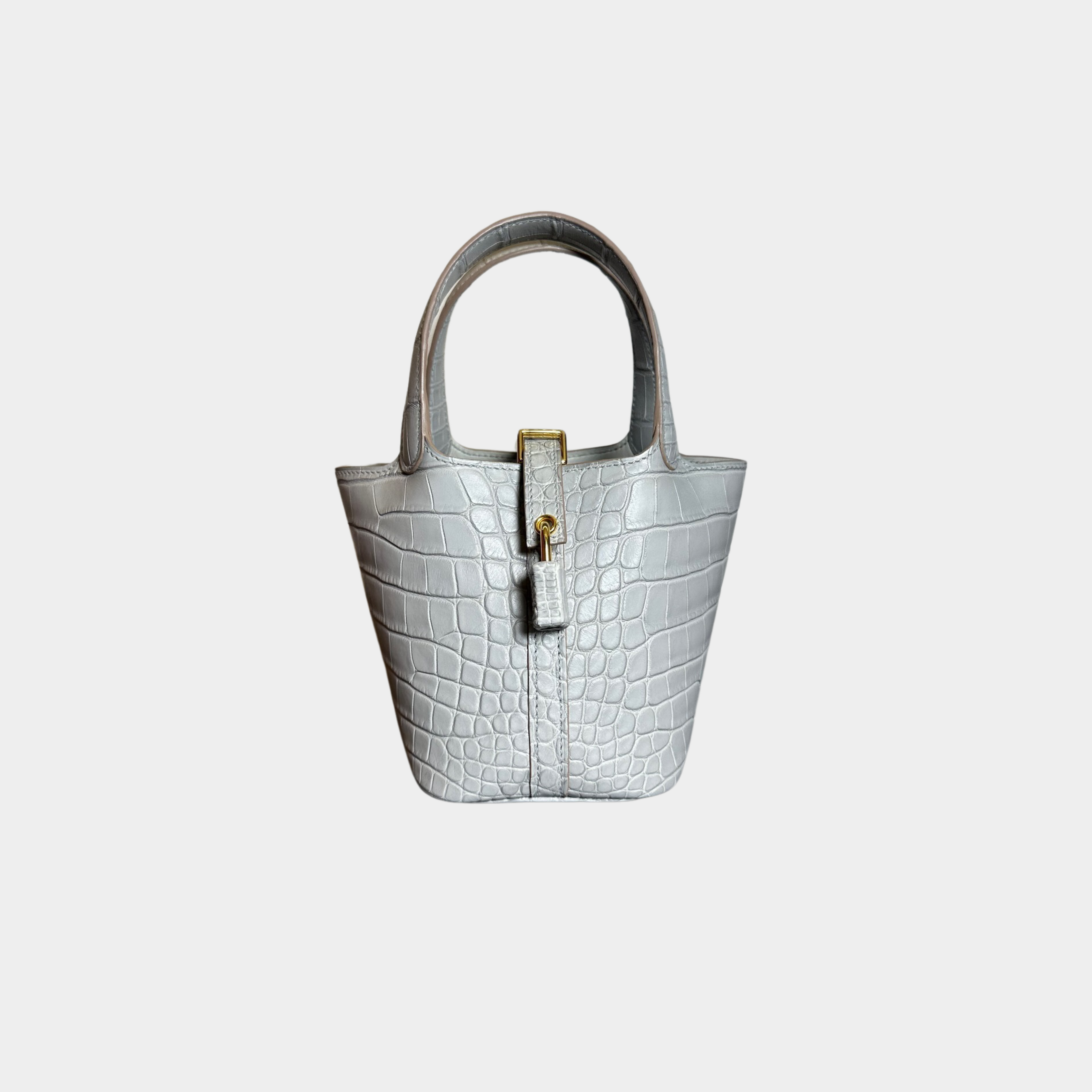 Hermès Picotin Micro Gris Perle Matte Croc