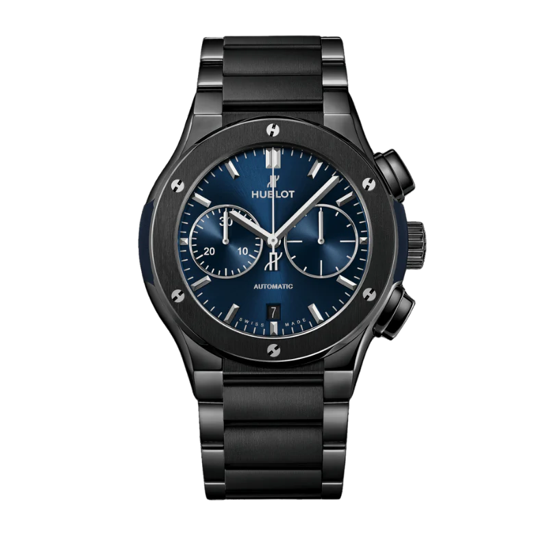 Classic Fusion 45 Mm Chronograph Ceramic Blue Bracelet