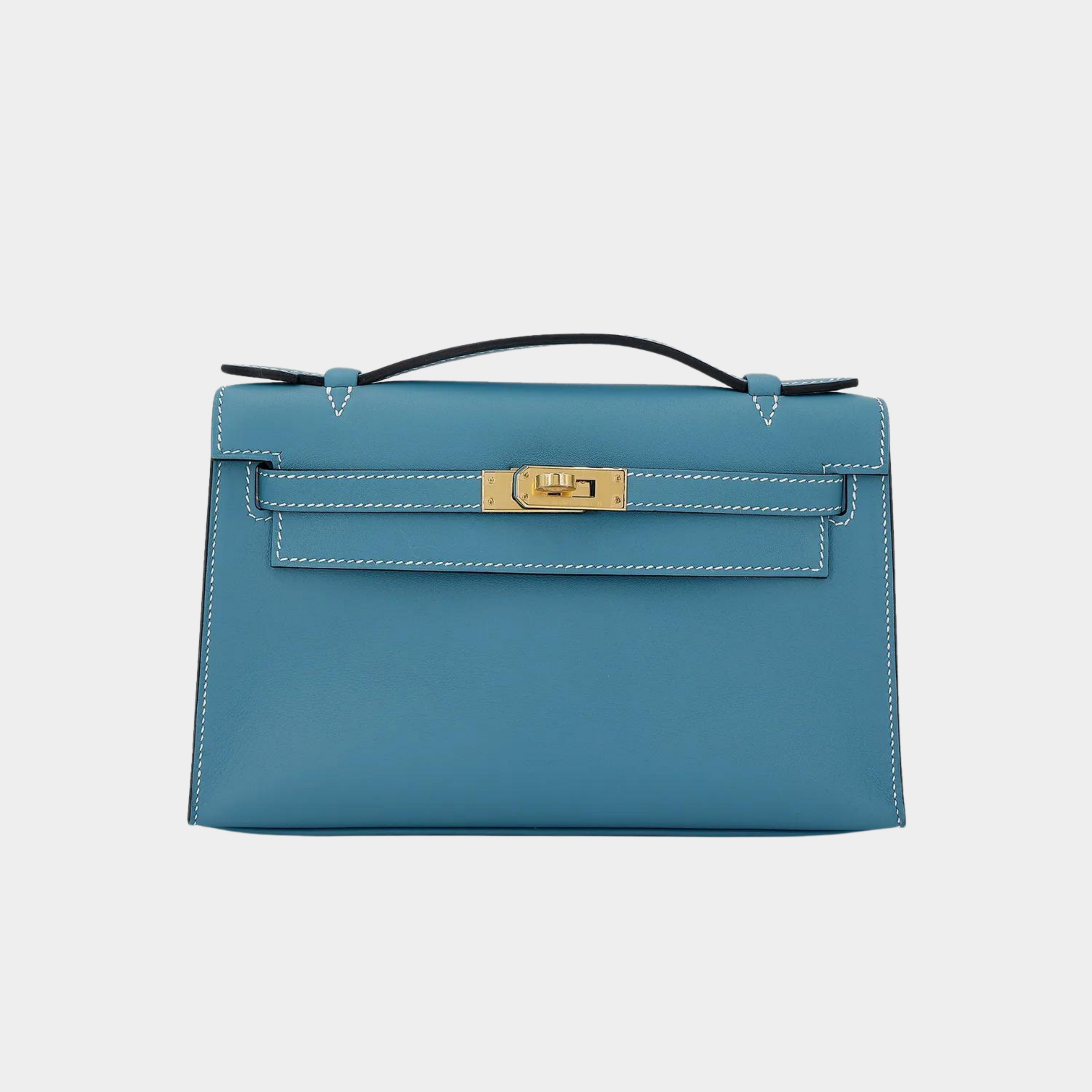 Kelly Pochette Swift Bleu Jeans GHW