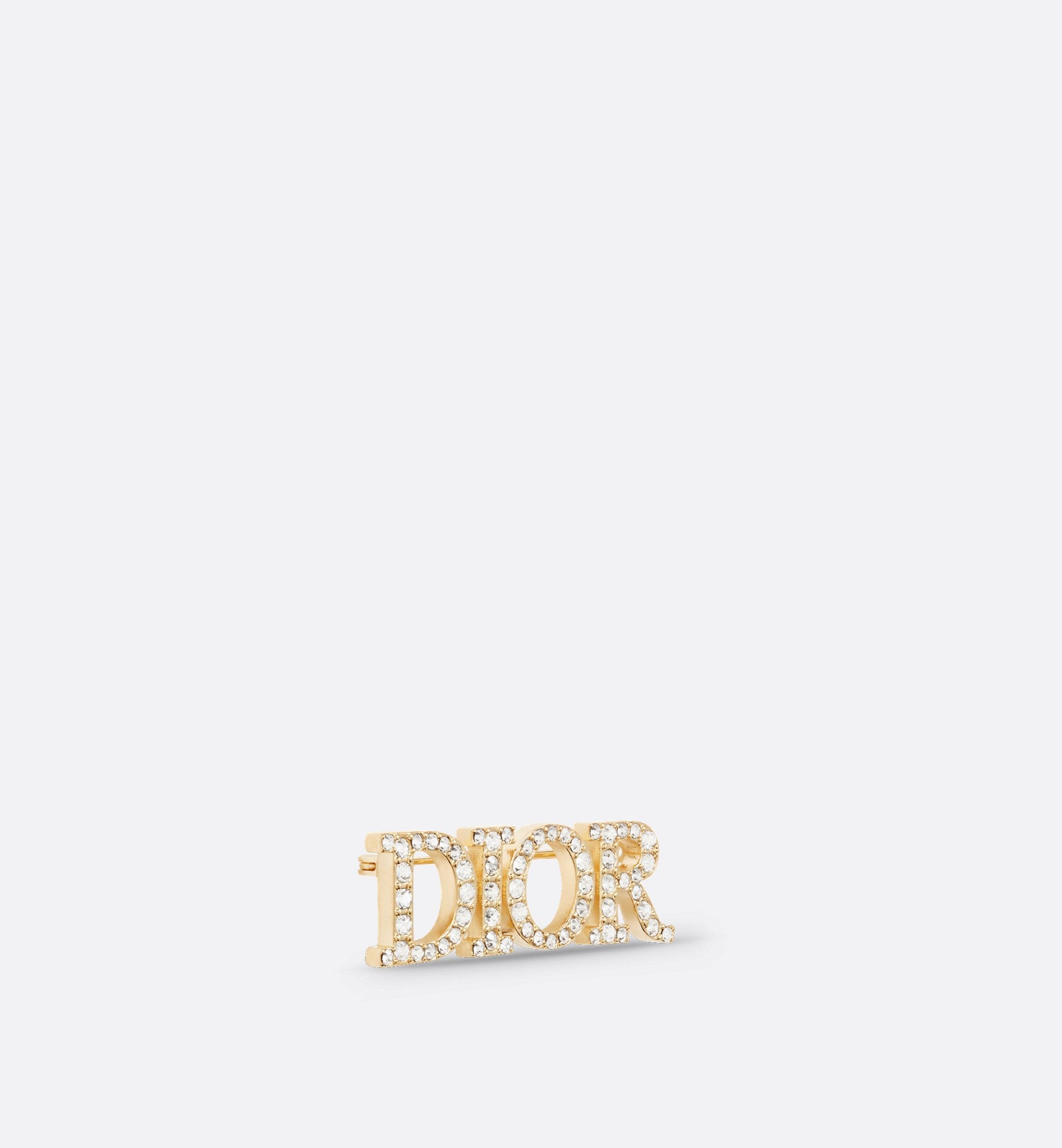 DioREvolution Brooch Gold Finish Metal And White Crystals