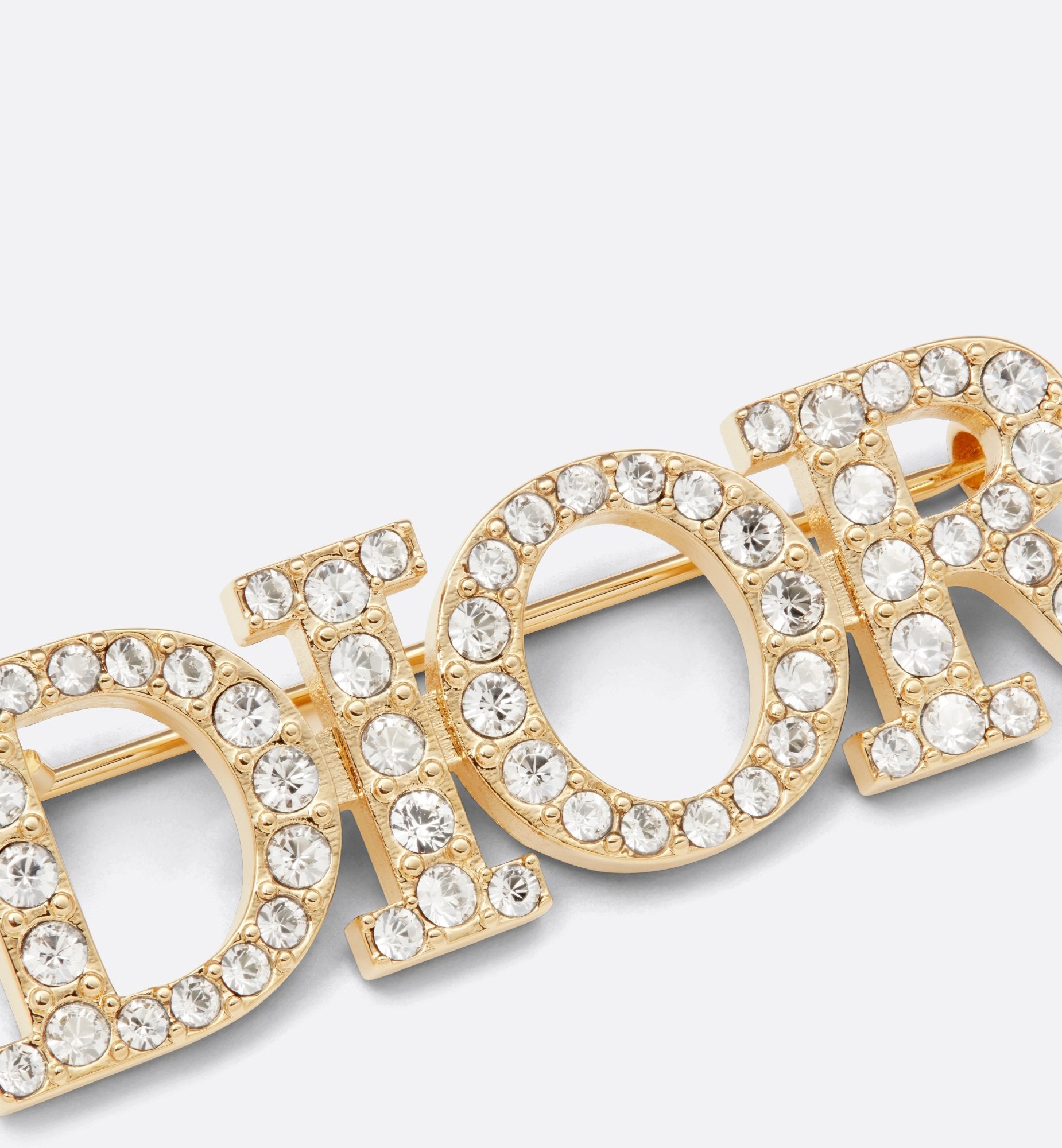 DioREvolution Brooch Gold Finish Metal And White Crystals