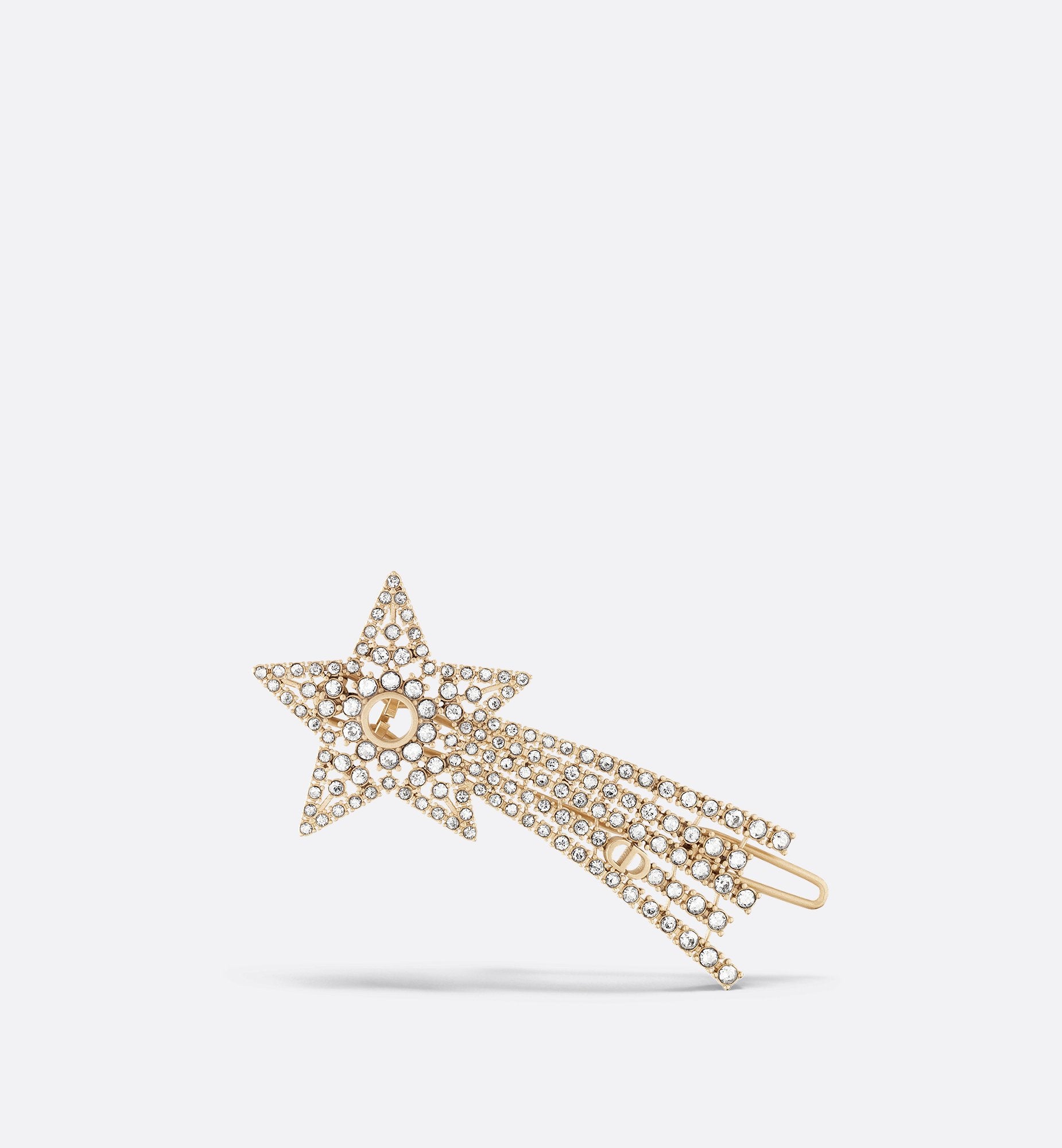 Night Herbarium Barrette Matte Gold Finish Metal And Silver-Tone Crystals