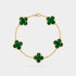 Van Cleef & Arpels Alhambra Gold Motifs Bracelet Malachite , Linked View