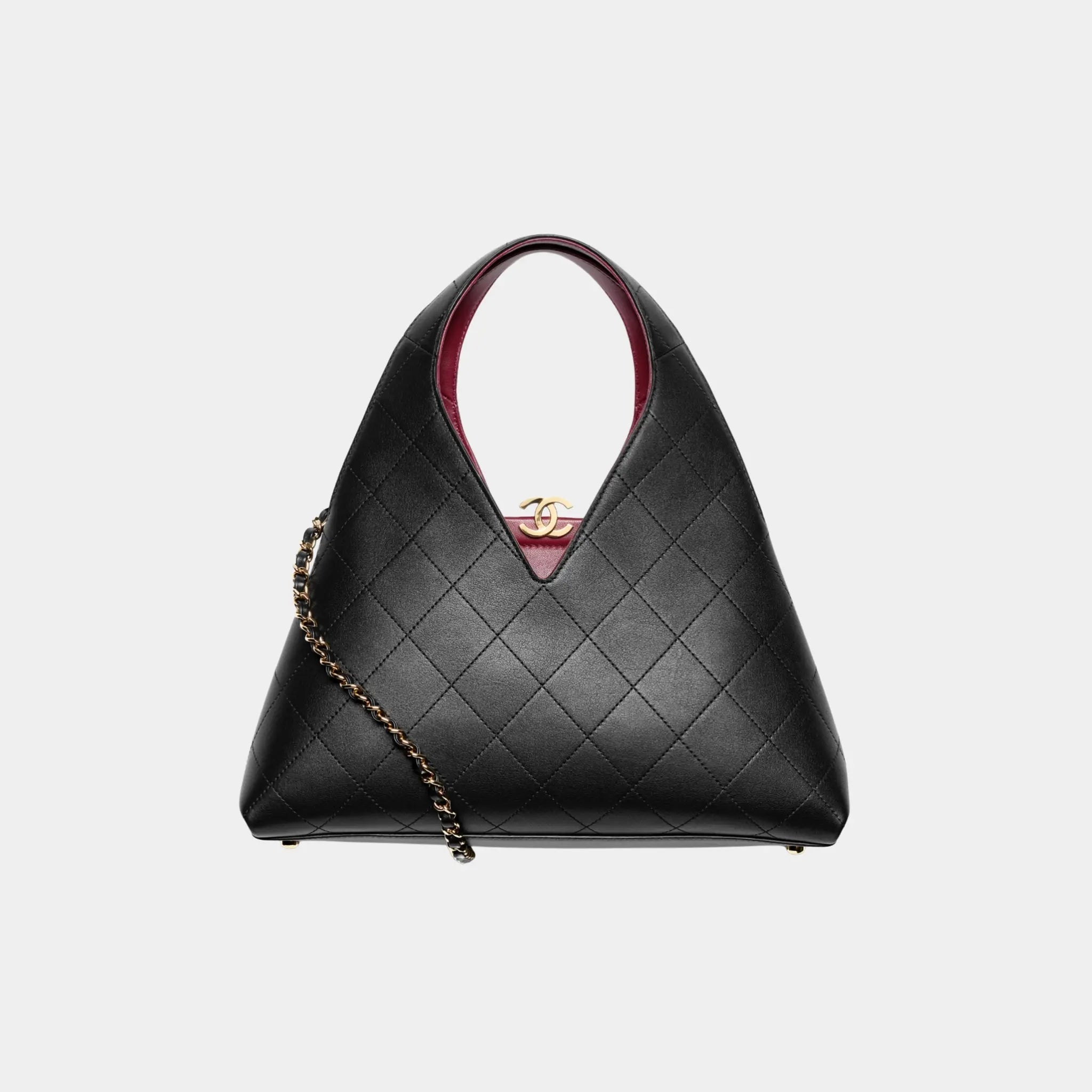 Tote in Black Calfskin &amp; Gold-Tone Metal