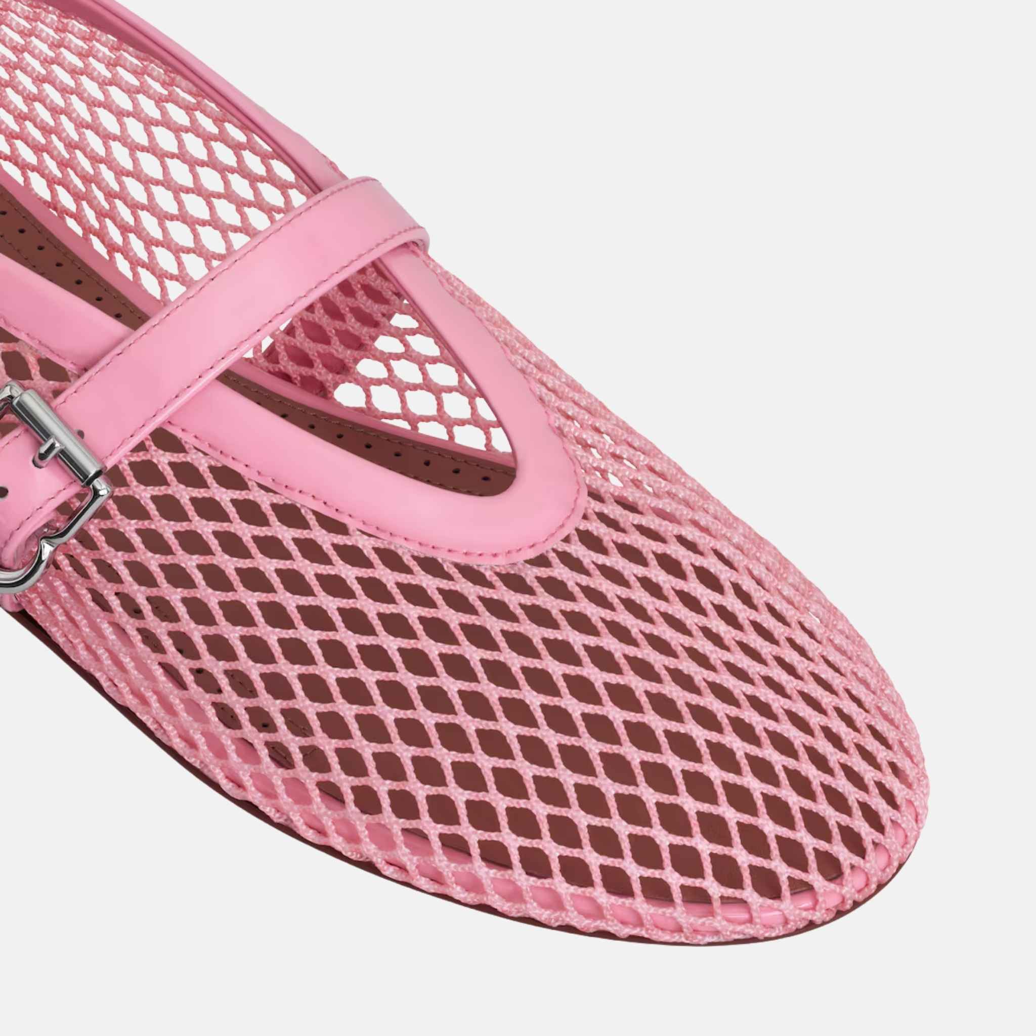 Alaia Ballet Flats In Fishnet, Candy, Close