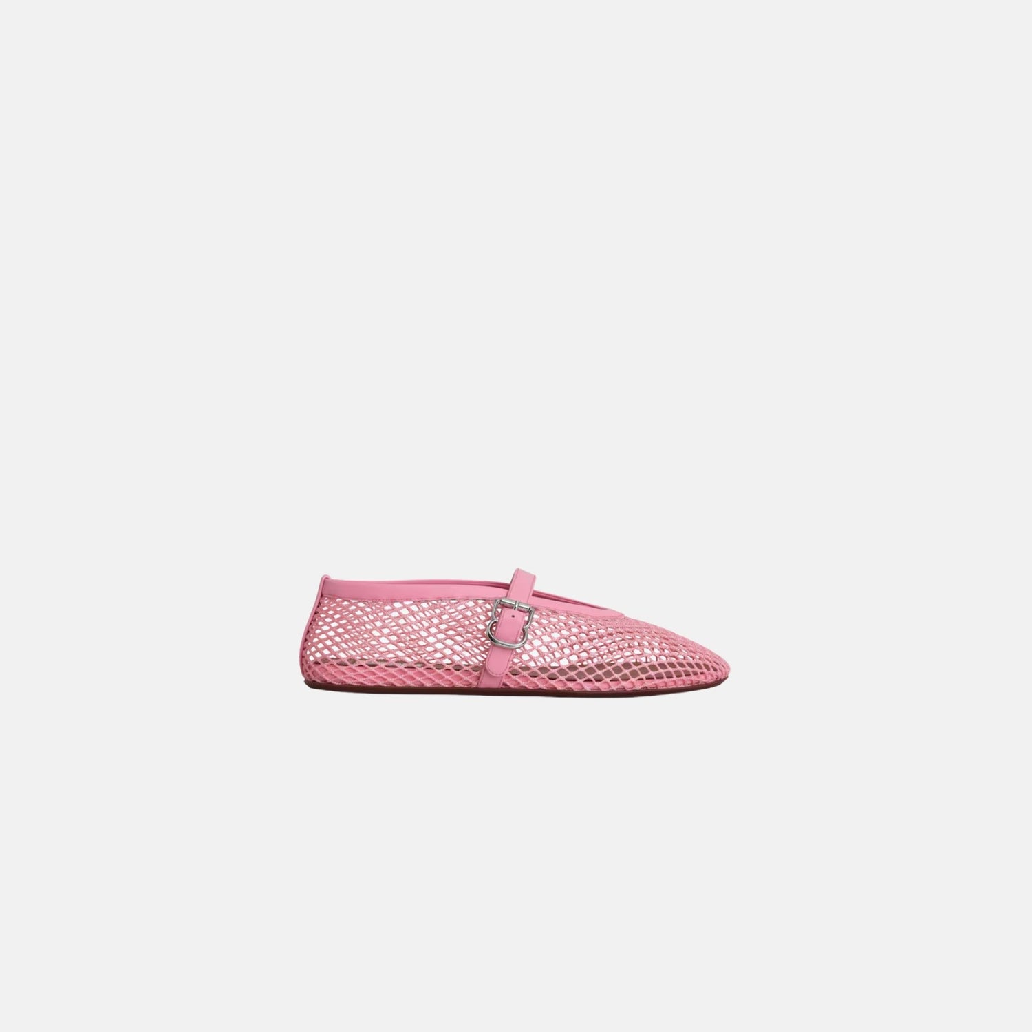 Alaia Ballet Flats In Fishnet, Candy