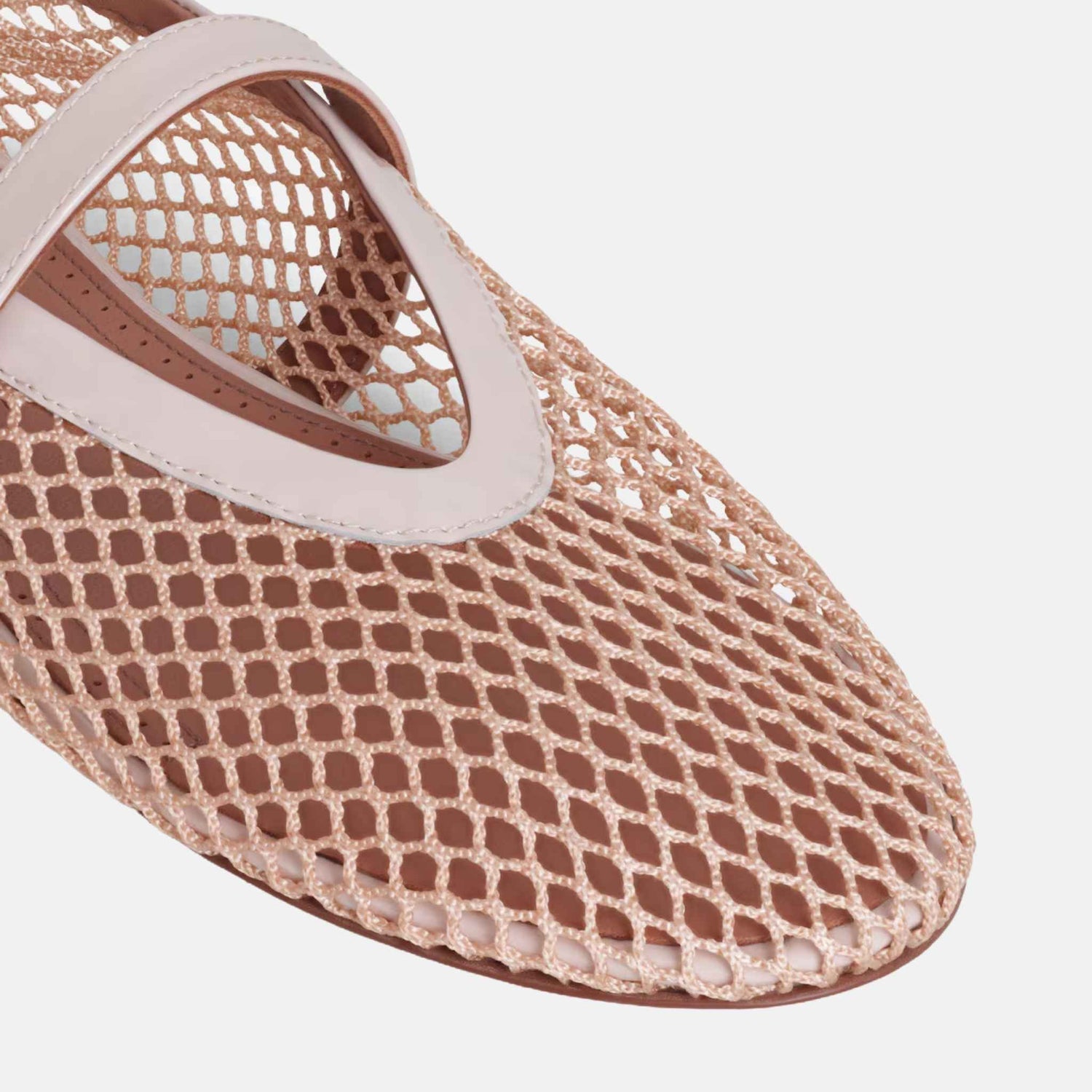 Alaia Ballet Flats In Fishnet, Nude, Close