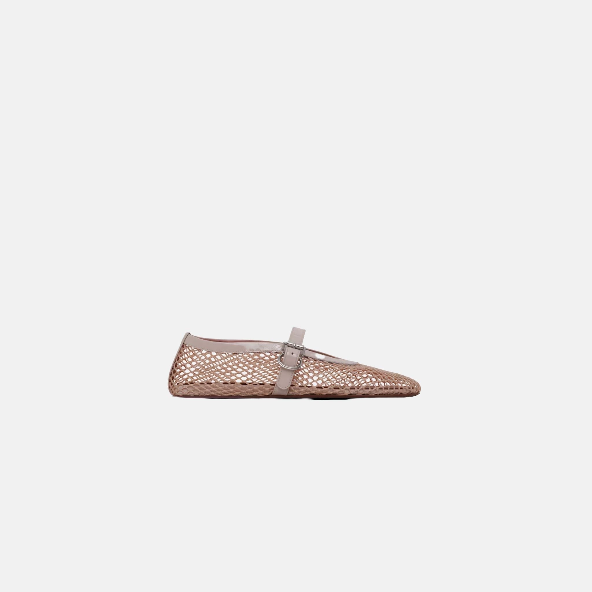 Alaia Ballet Flats In Fishnet, Nude