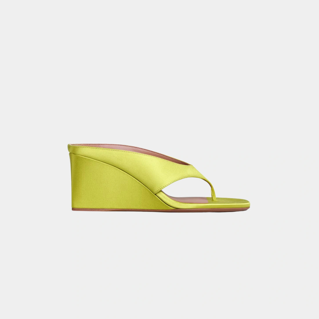 Alaia Cube Thong Mules In Satin, Lime, Side
