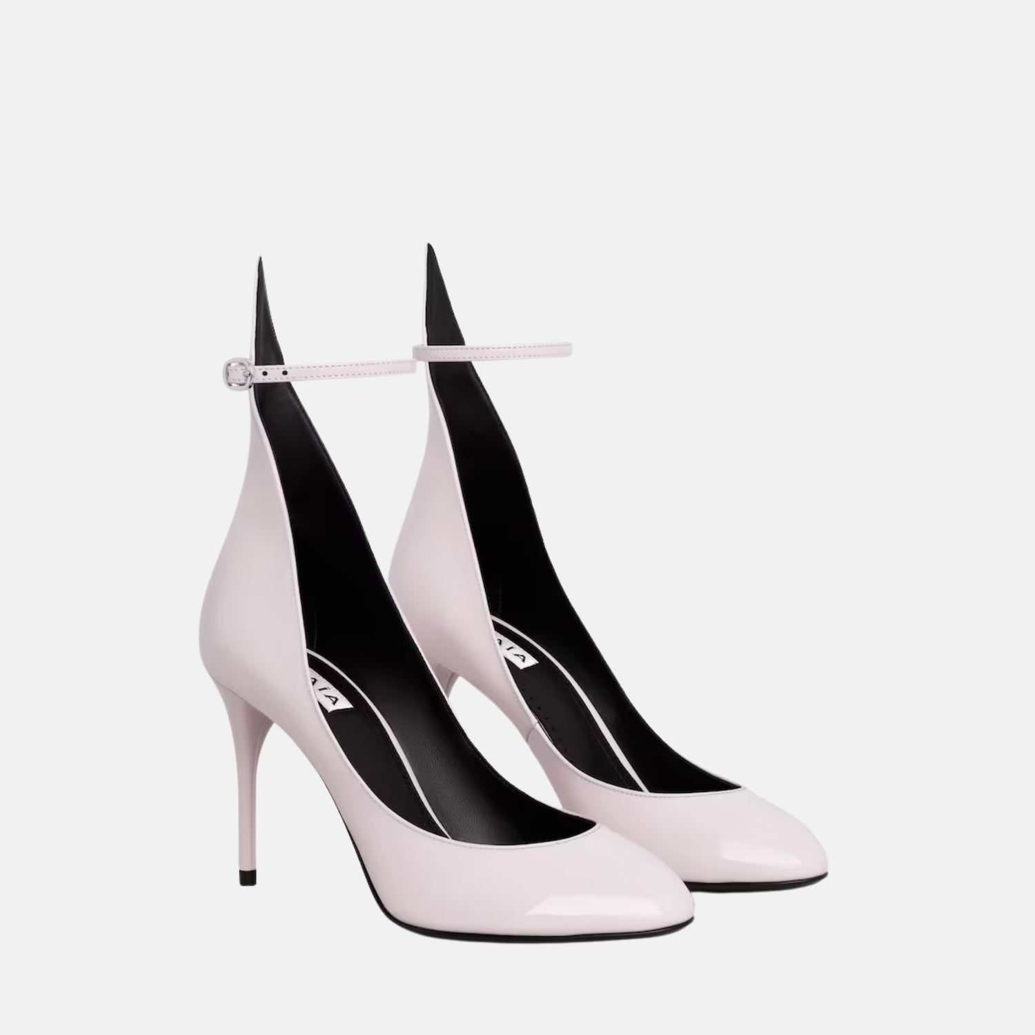 Alaia Decollete Pumps In Patent Leather, Pink, Front