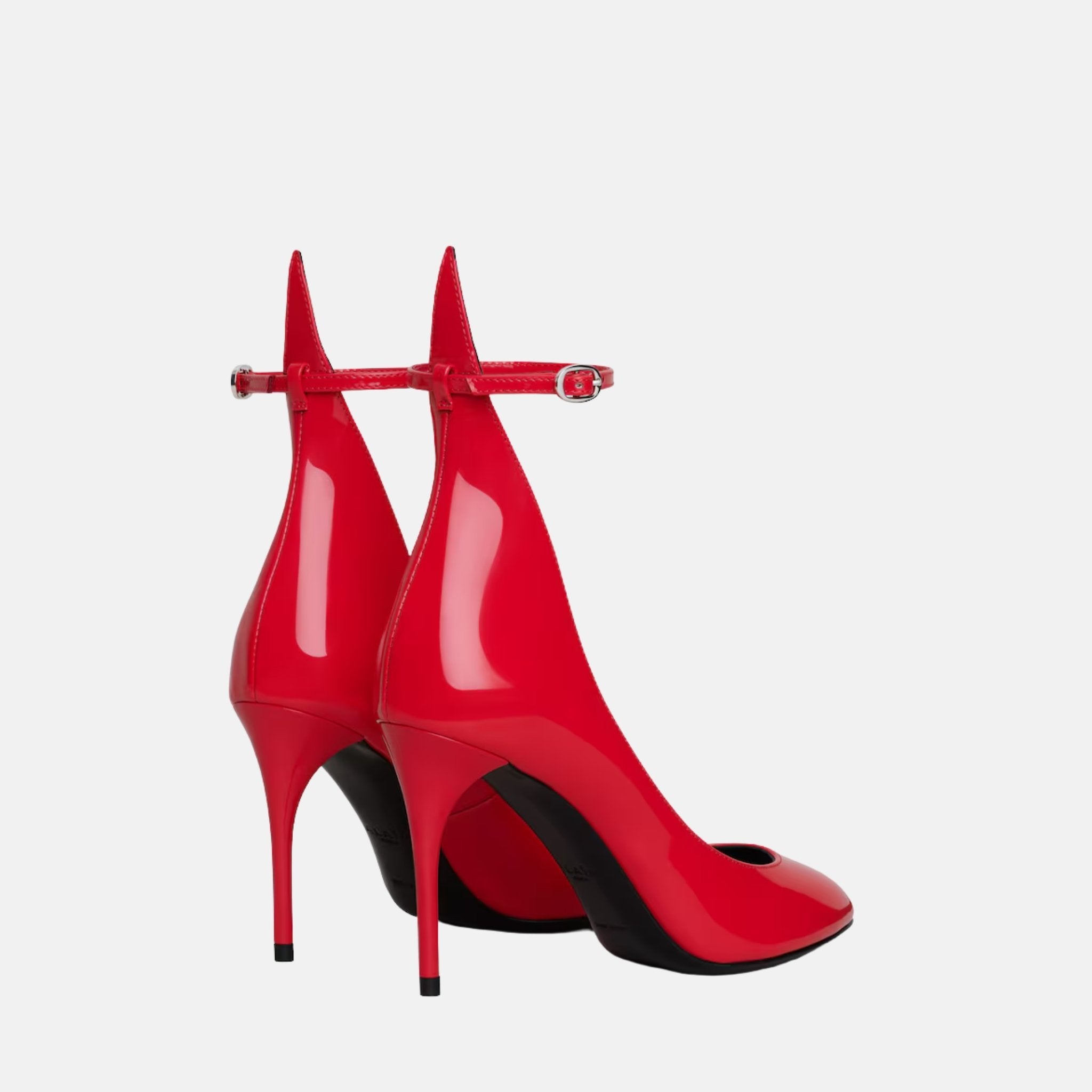 Alaia Decollete Pumps In Patent Leather, Red, Back