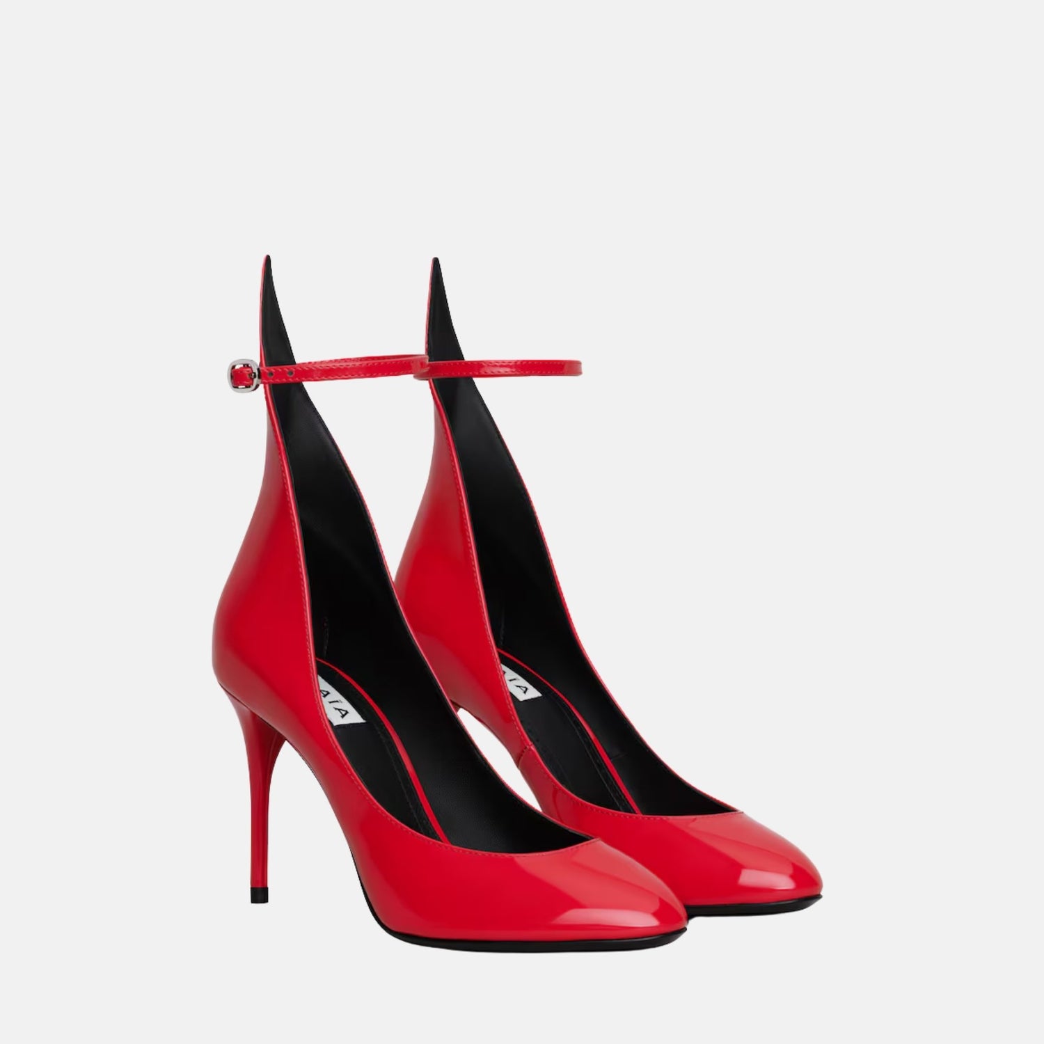 Alaia Decollete Pumps In Patent Leather, Red, Front