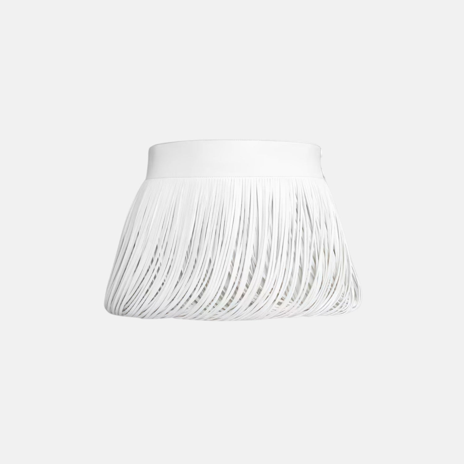 Alaia Fringed Leather Belt, White