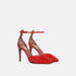 Alaia High Fishnet Pumps With Studs, Red