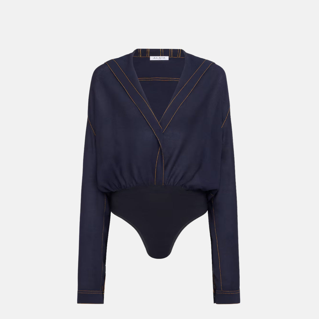 Alaia Hooded Body Shirt, Blue, Front