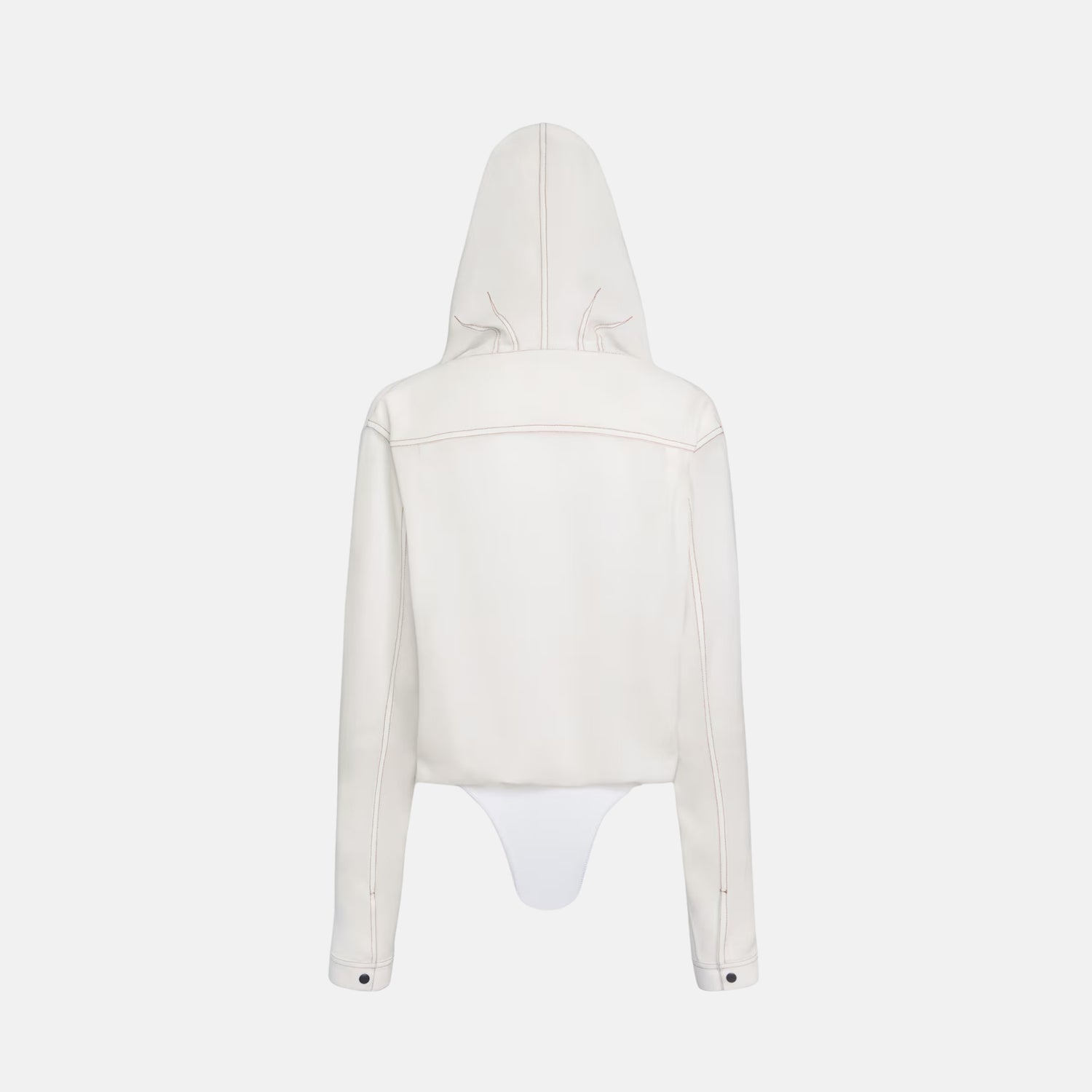 Alaia Hooded Body Shirt, White, Back