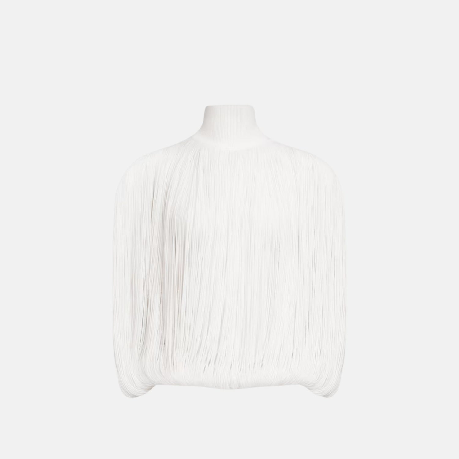 Alaïa Knitted Fringe Jumper With High Neck, Front