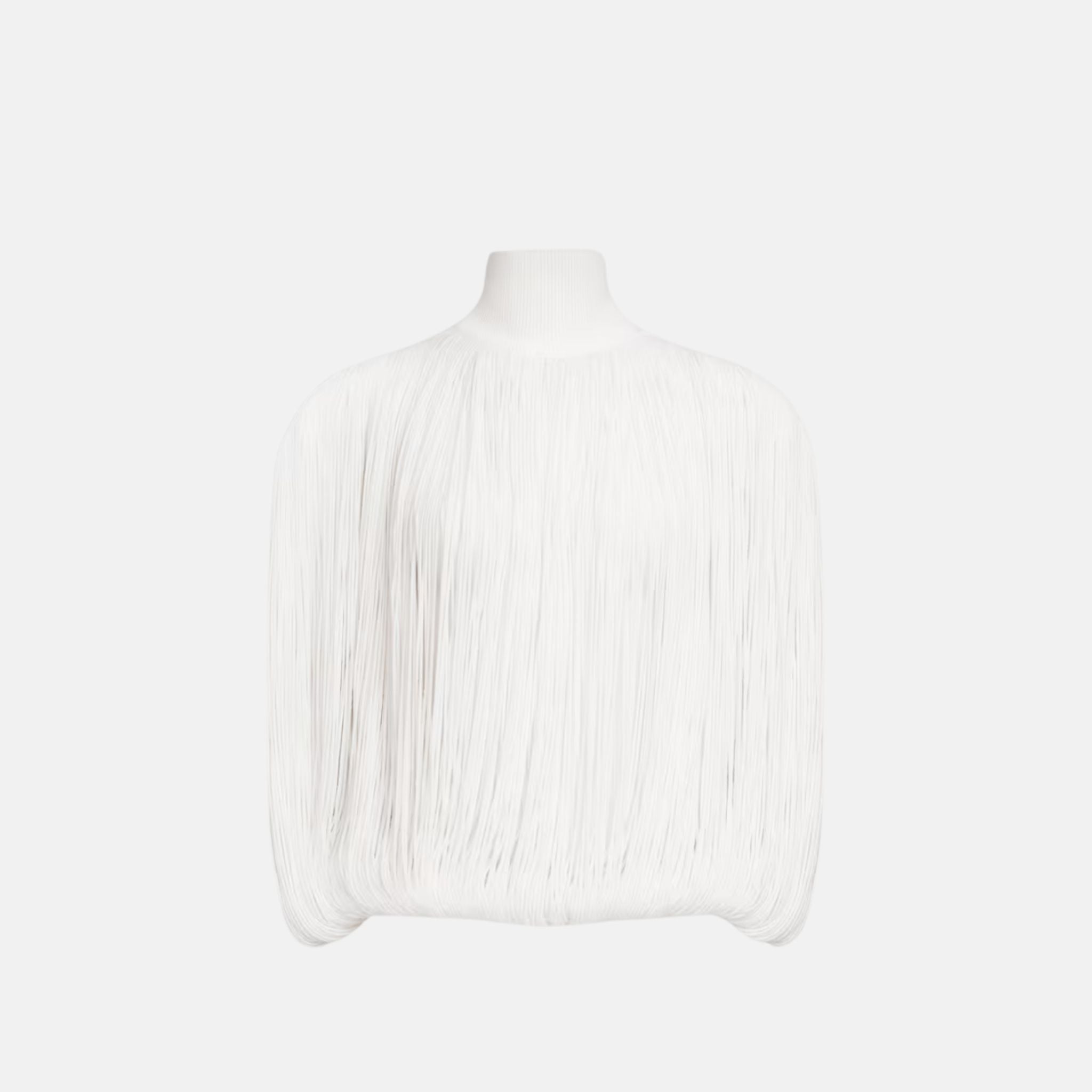 Alaïa Knitted Fringe Jumper With High Neck, Front