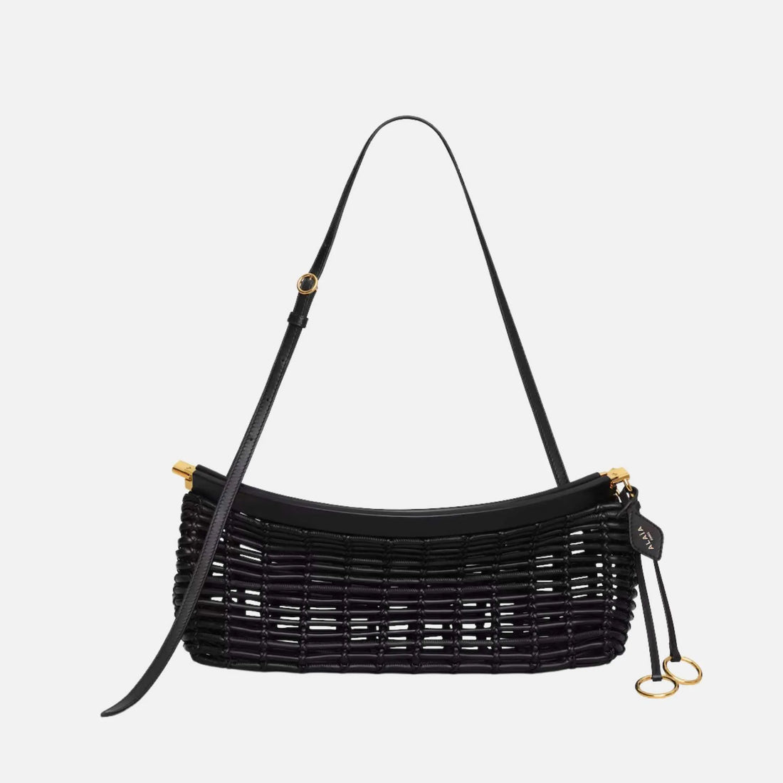 Alaia Le Click East West Medium Bag in Braided Leather, Front