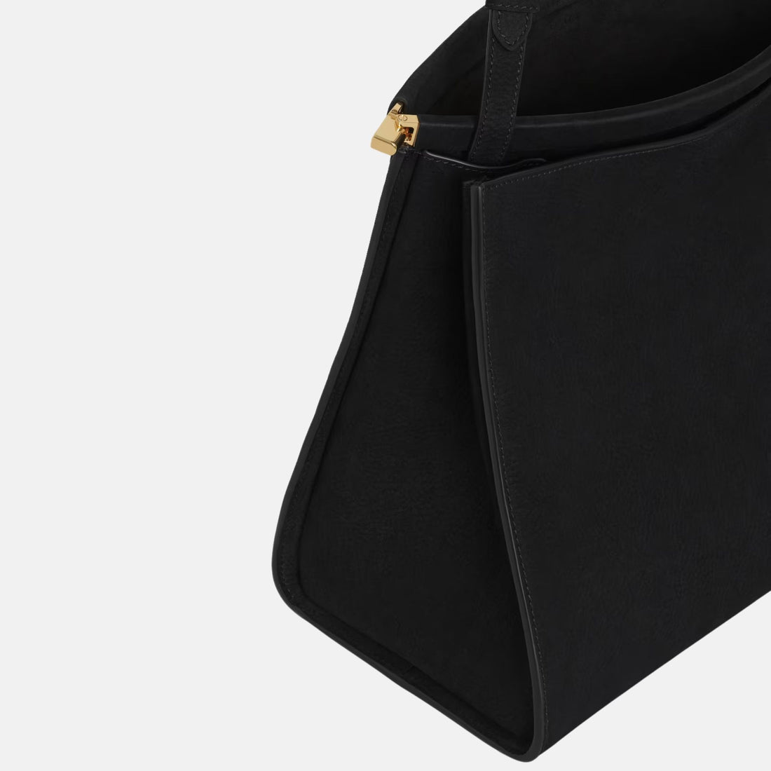 Alaia Le Click Medium Square Bag In Nubuck, Black, Close