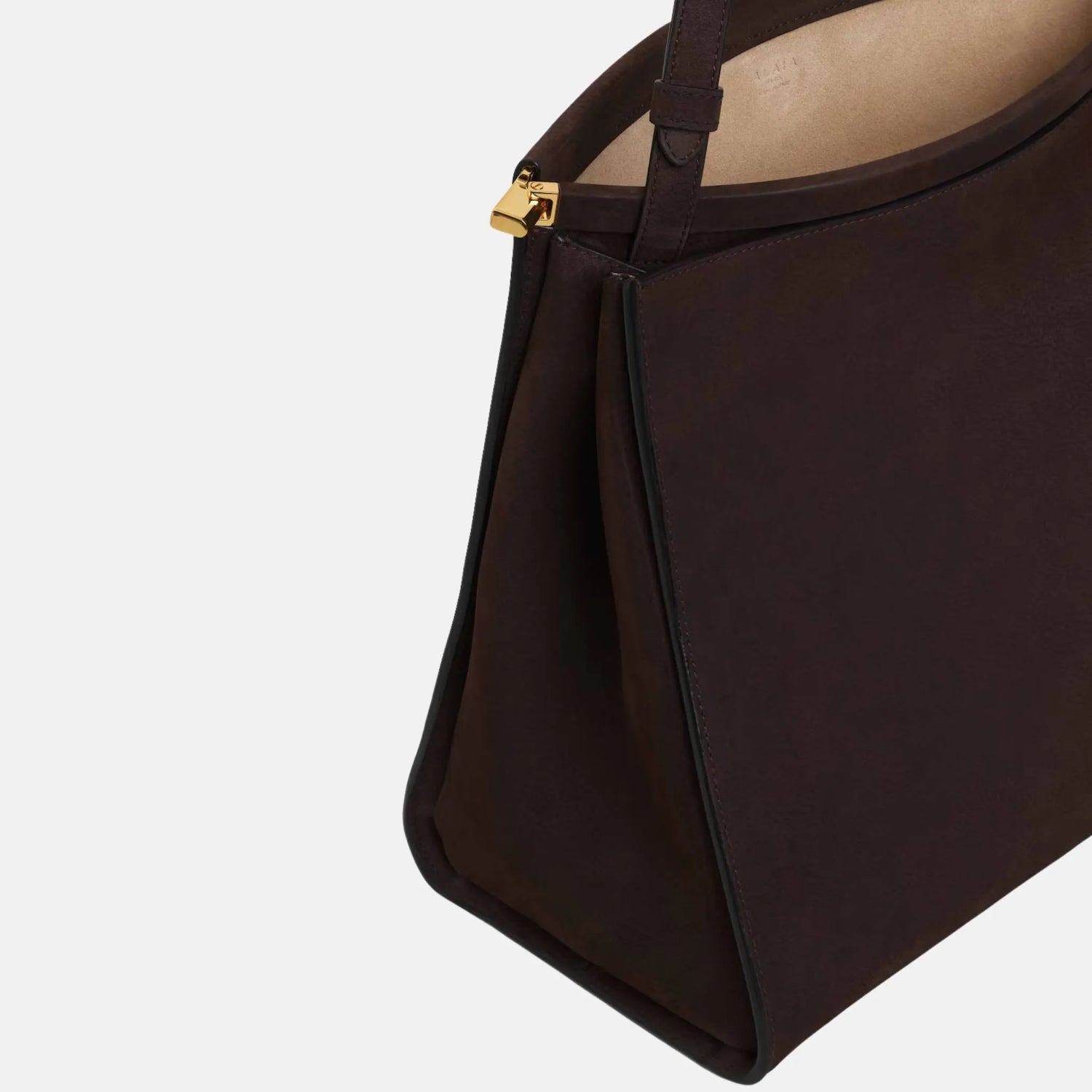 Alaia Le Click Medium Square Bag In Nubuck, Dark Brown, Inside